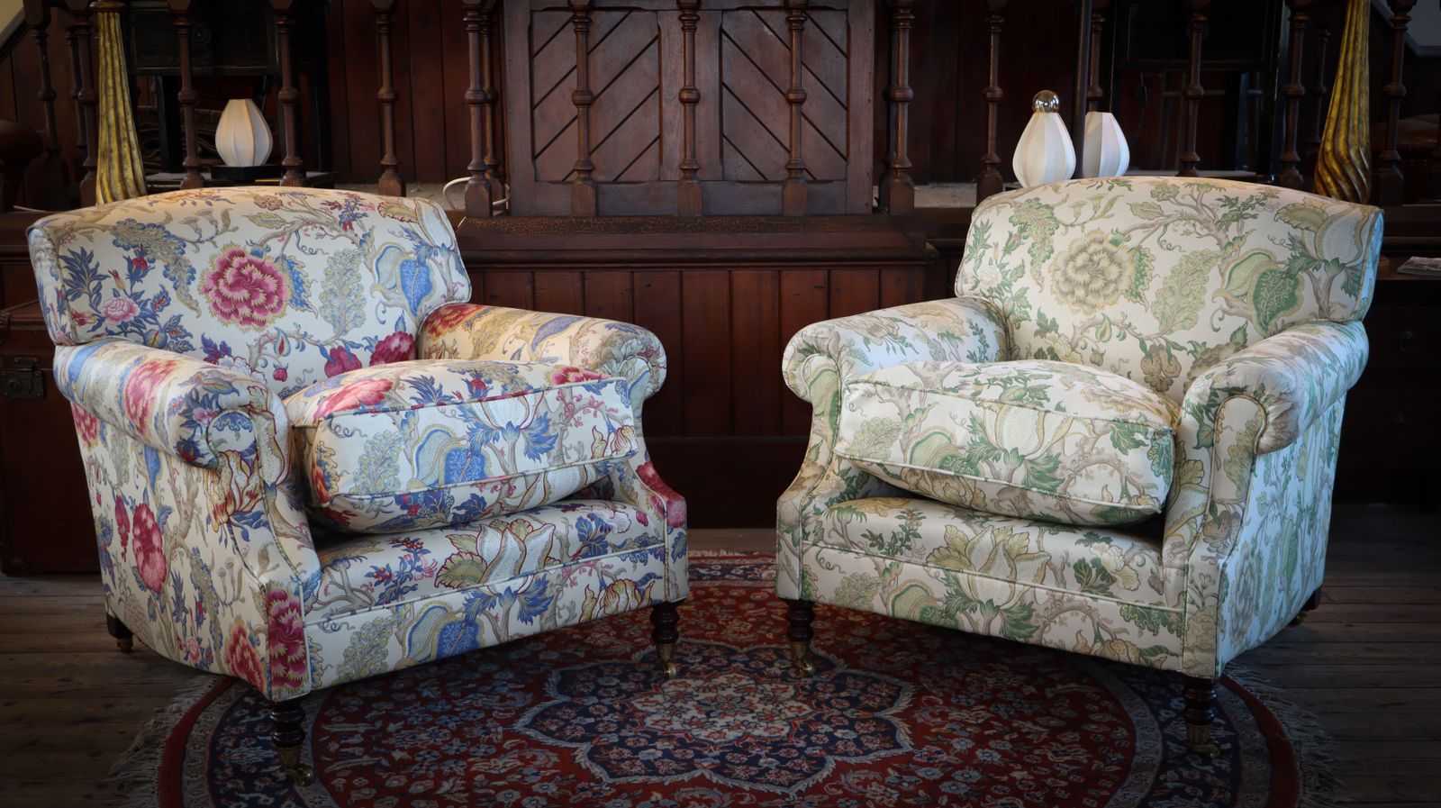photo for sale Price Per Chair Is £3500    Pair George Smith Laid Back Scroll Arm Signature Armchairs Titley Marr Darwen 🚚