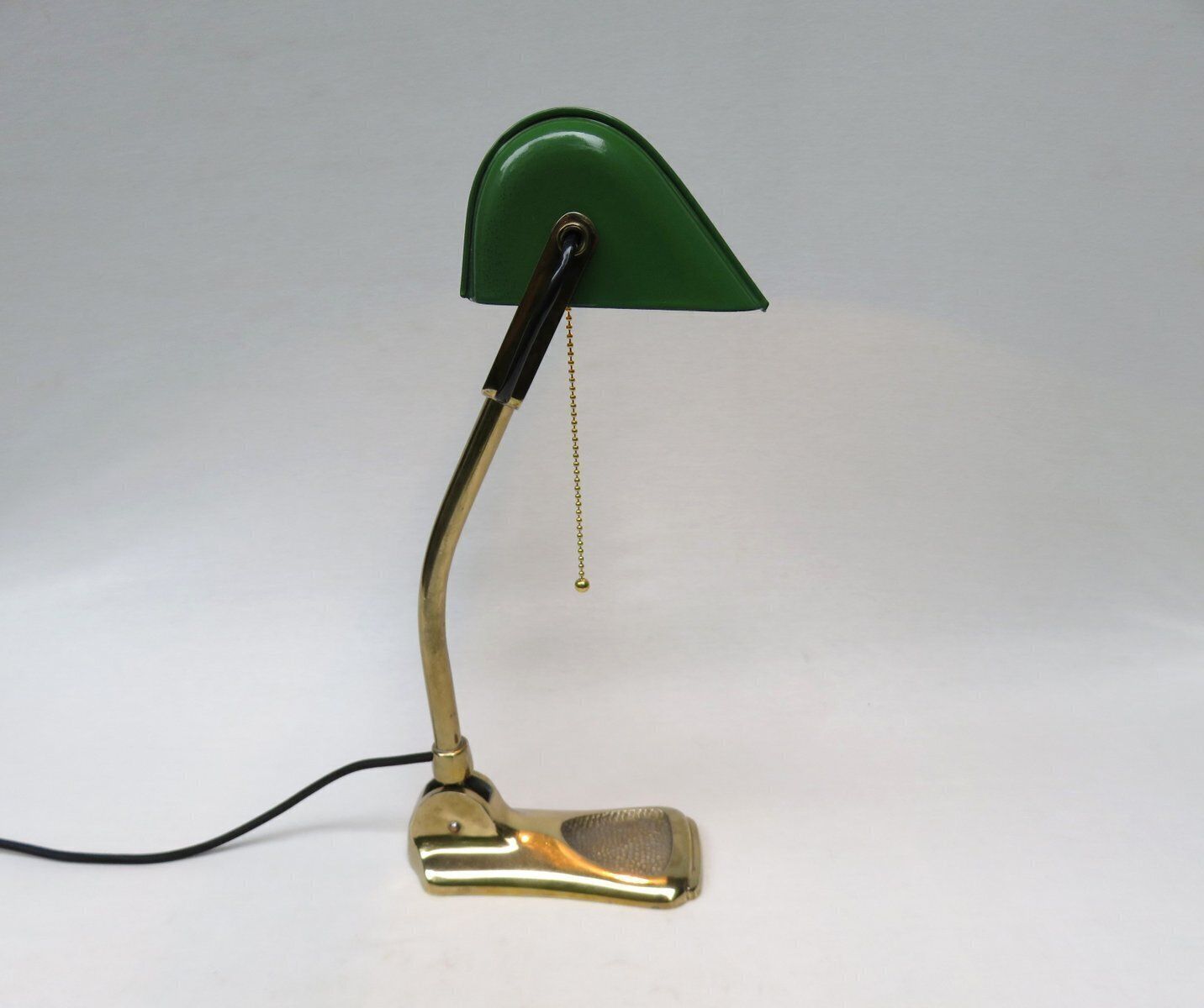 Art Nouveau Brass Plated And Enamel Banker's Lamp, Austria, 1890s photo furniture