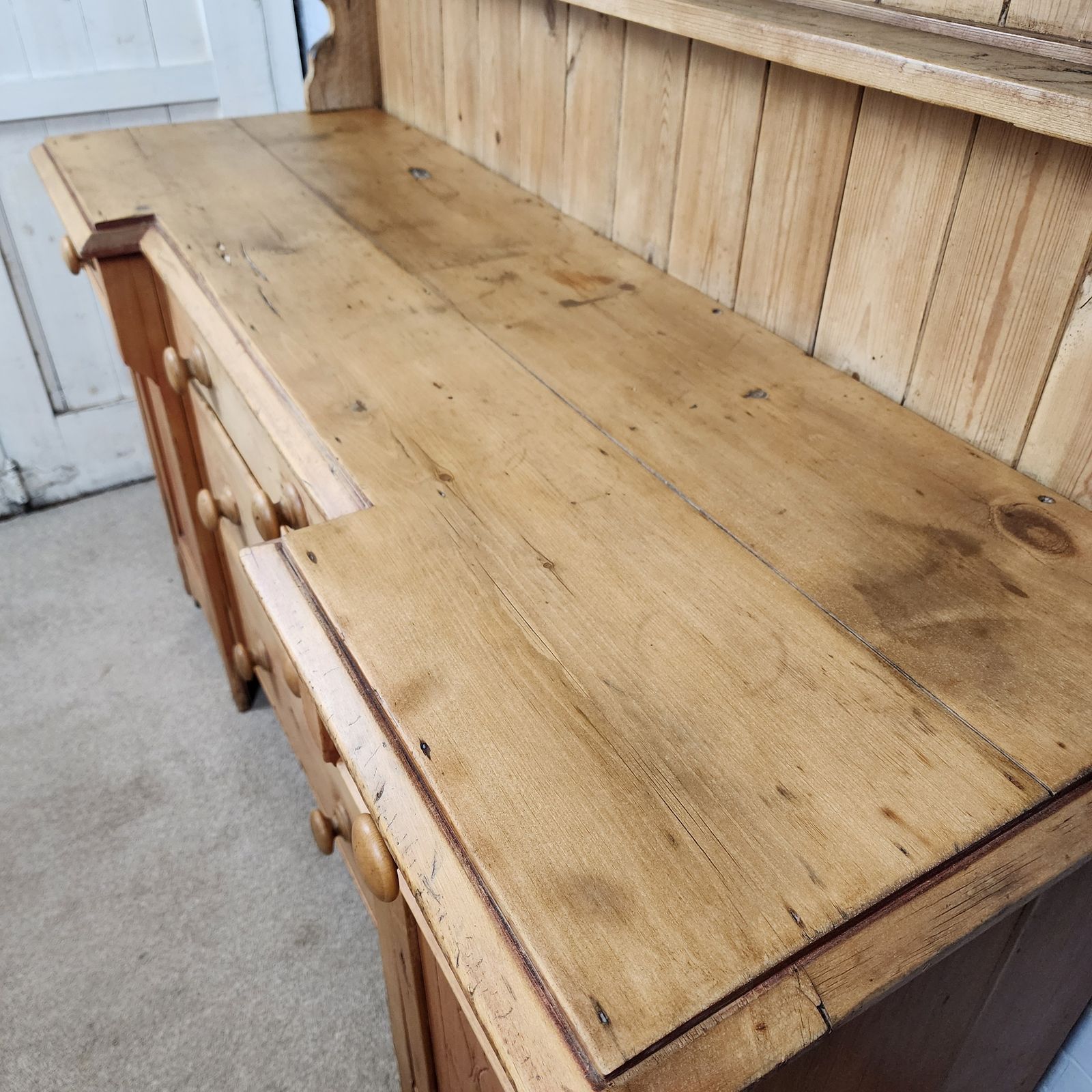 1250.0 Antique Pine Kitchen Dresser   Mid Victorian Circa 1860 photo