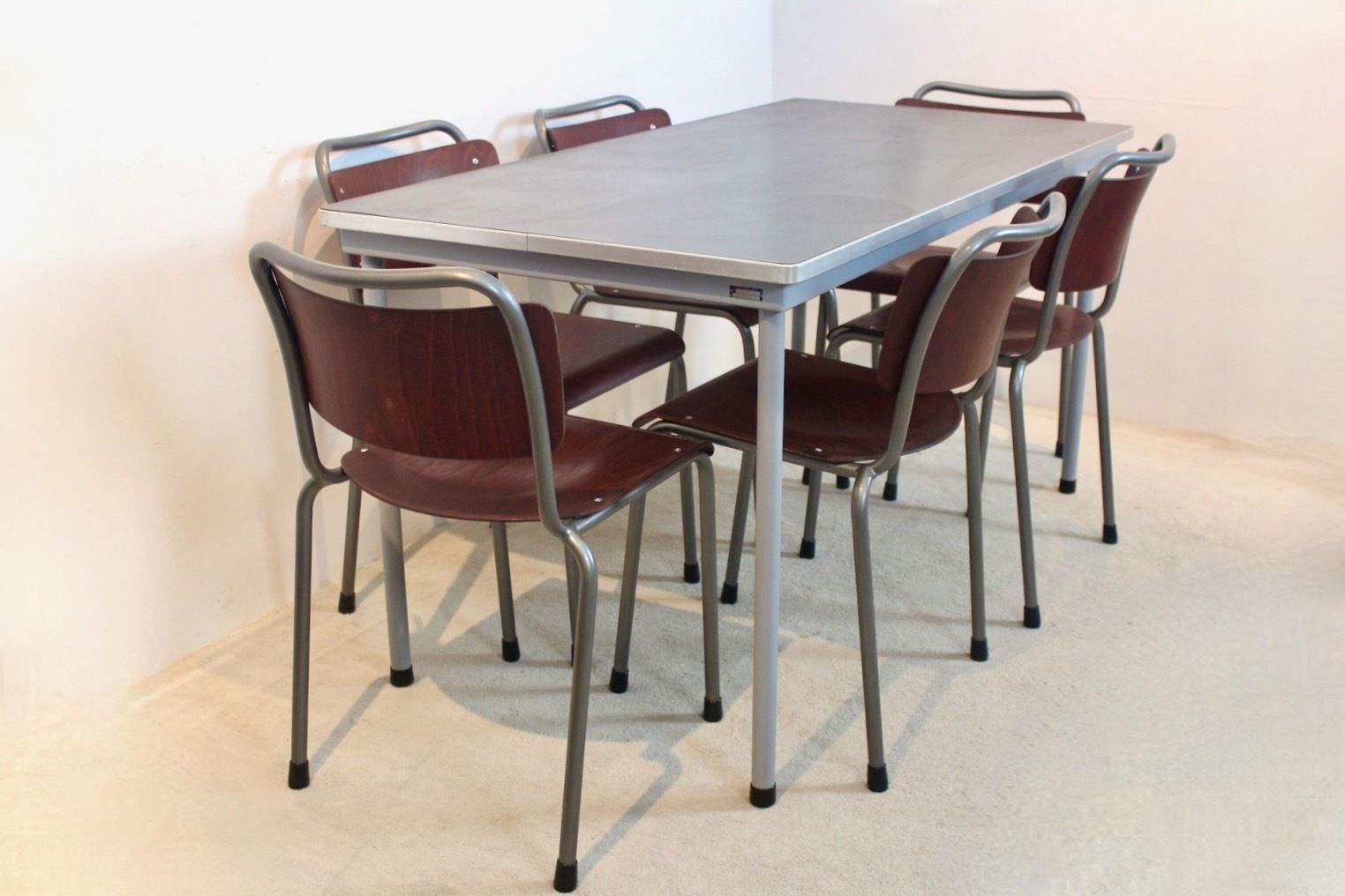 photo for sale W.H. Gispen ‘Th Delft’ Dining Set — Table And Six Chairs, The Netherlands, 1950s