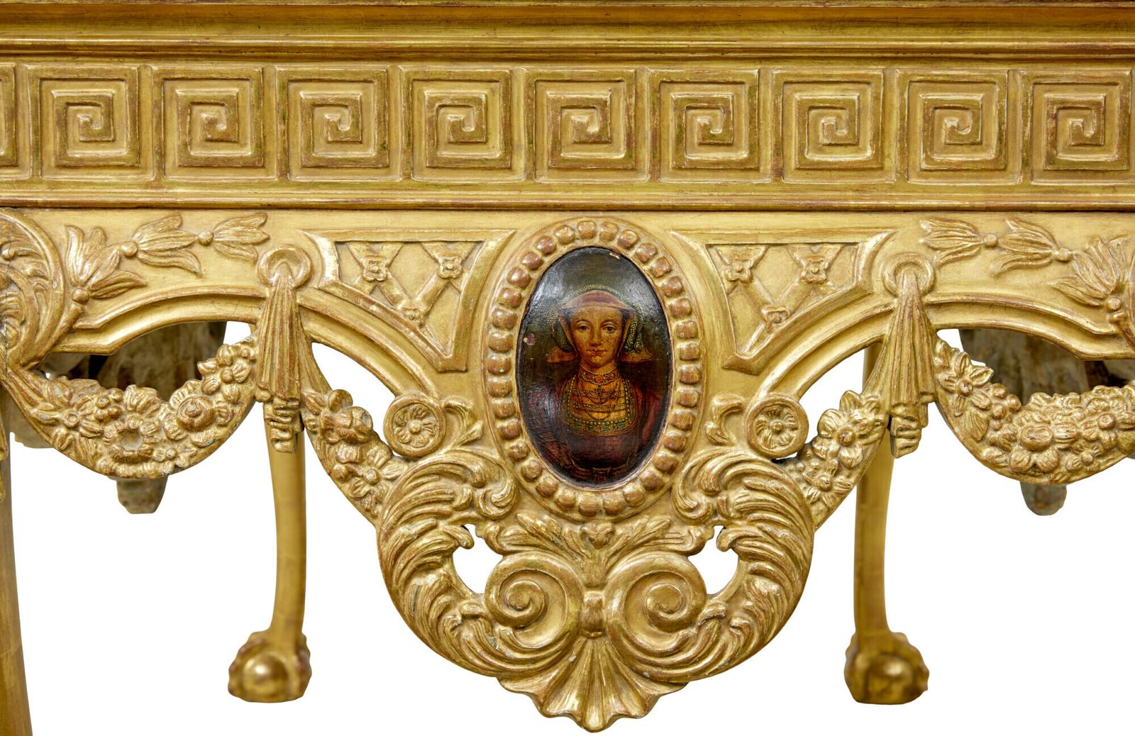 19th Century George II Influenced Marble Top Center Table photo vinterior