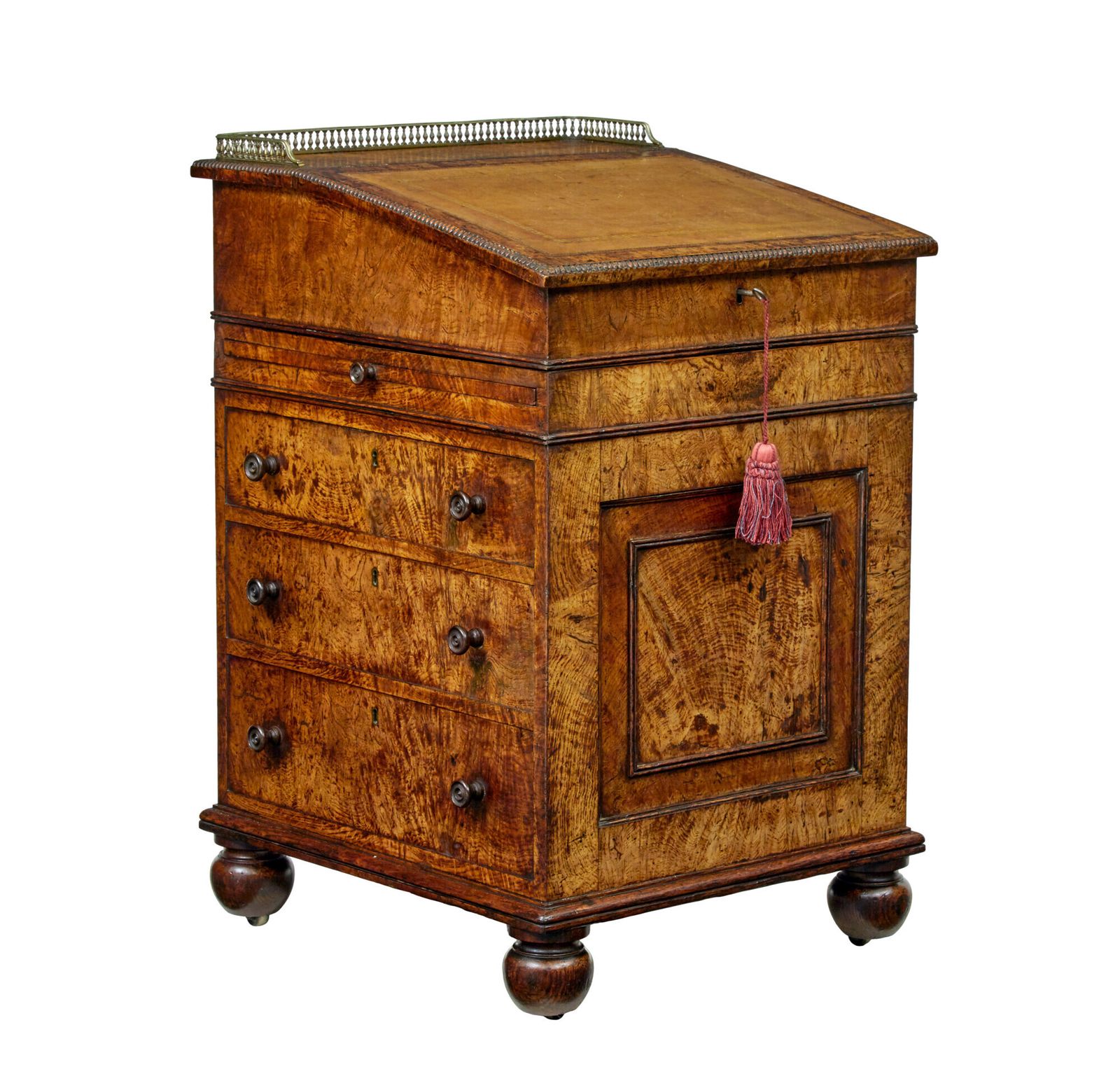 Mid 19th Century Pollard Oak Davenport Desk