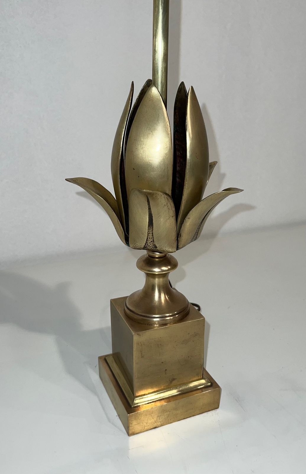 Brass Flower Lamp In The Style Of Maison Charles. Circa 1970 photo for sale