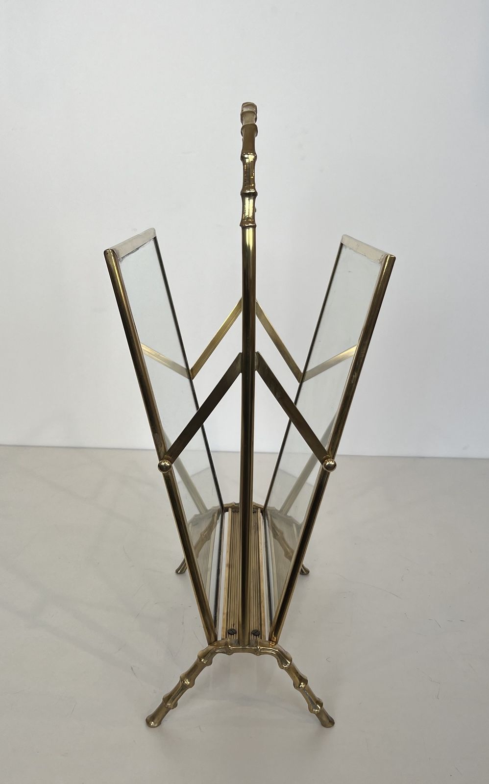 Faux Bamboo Magazine Rack In Bronze And Brass From Maison Baguès photo Home Decor