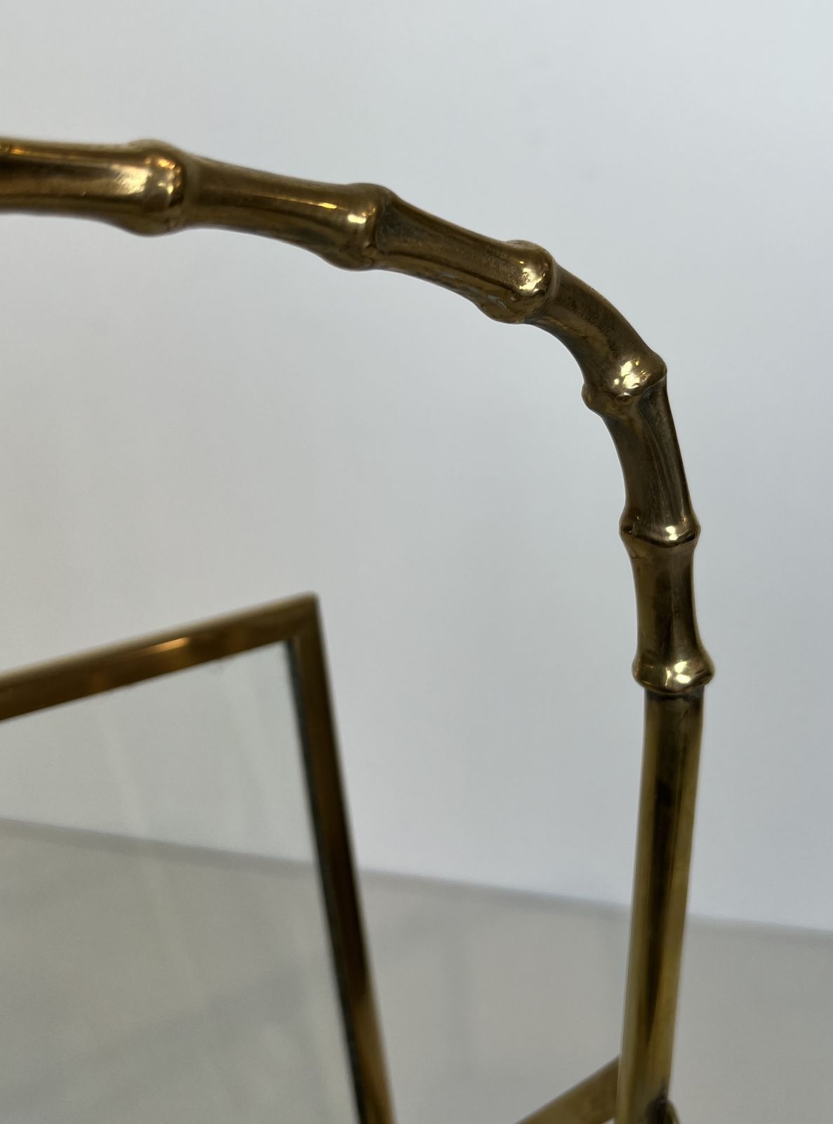 Faux Bamboo Magazine Rack In Bronze And Brass From Maison Baguès photo buy