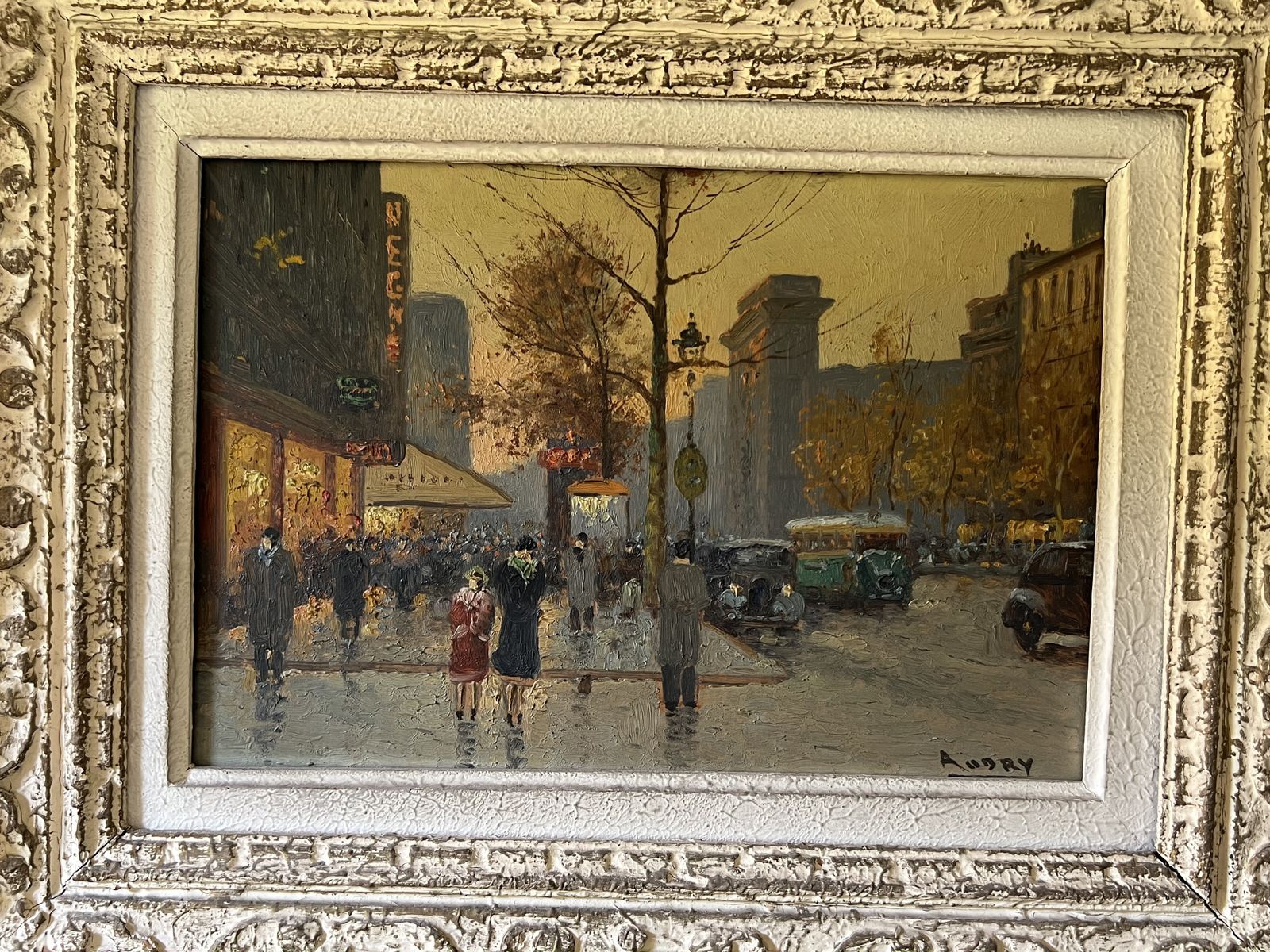 Oil On Canvas Painting Depicting A View Of Paris In A Montparnasse Frame. French Work Signed Audry. Circa 1930 photo furniture