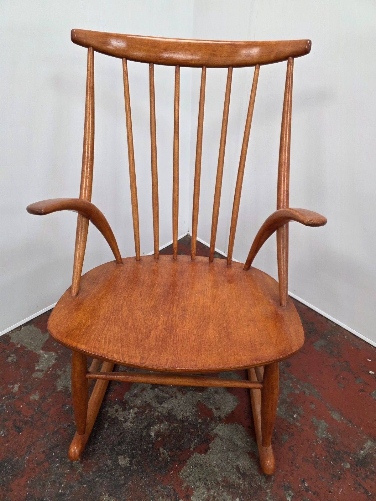 Mid Century Danish Rocking Chair Designed By Illum Wikkelso 1960s. photo furniture