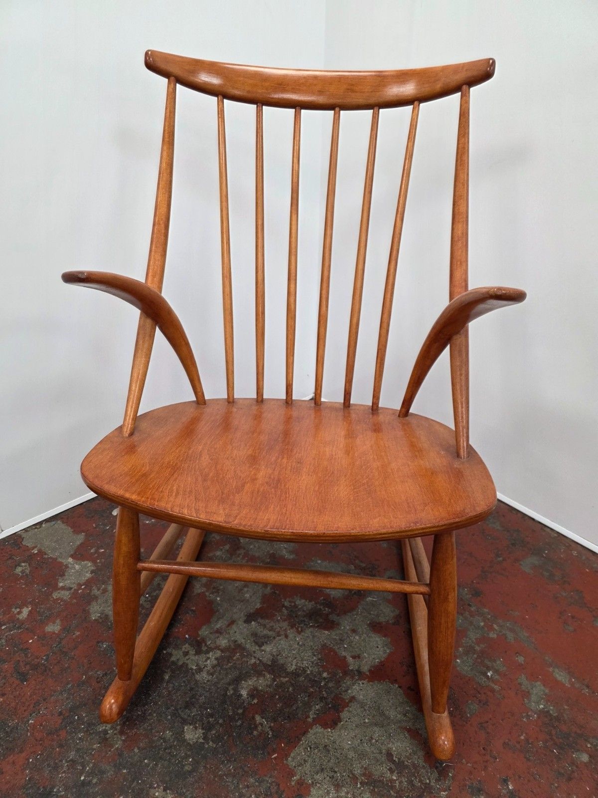 Mid Century Danish Rocking Chair Designed By Illum Wikkelso 1960s. photo for sale