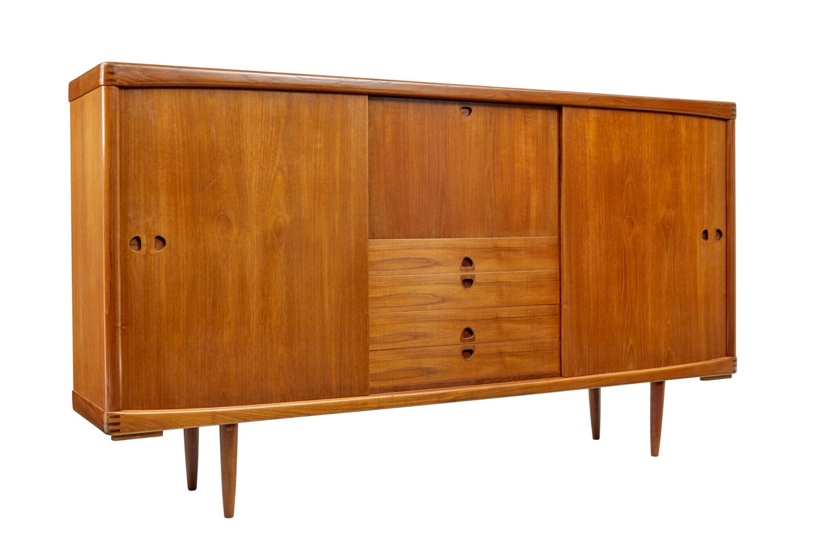 Mid Century Danish Teak High Board By H.W.Klein For Bramin