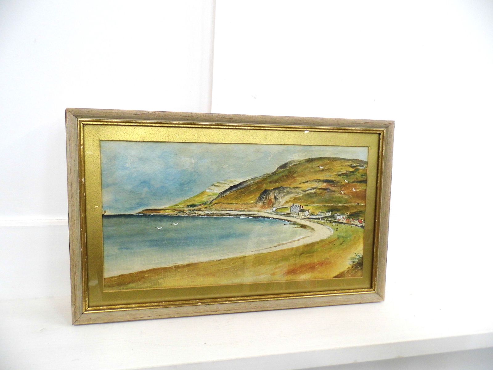 Antique Vintage Watercolour Painting By H.E.Jones Of Llandudno North Wales 1933 photo Art