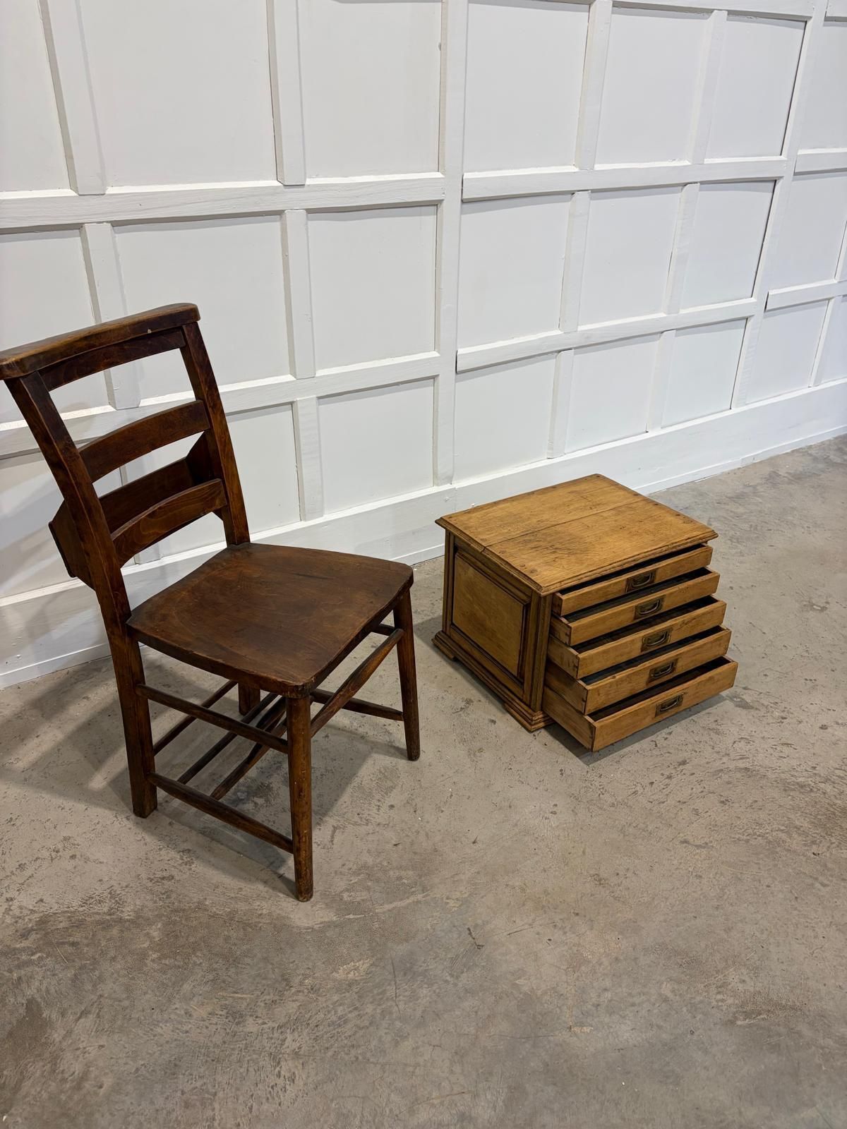 20th Century Oak Five Draw Tabletop Filing Cabinet photo for sale