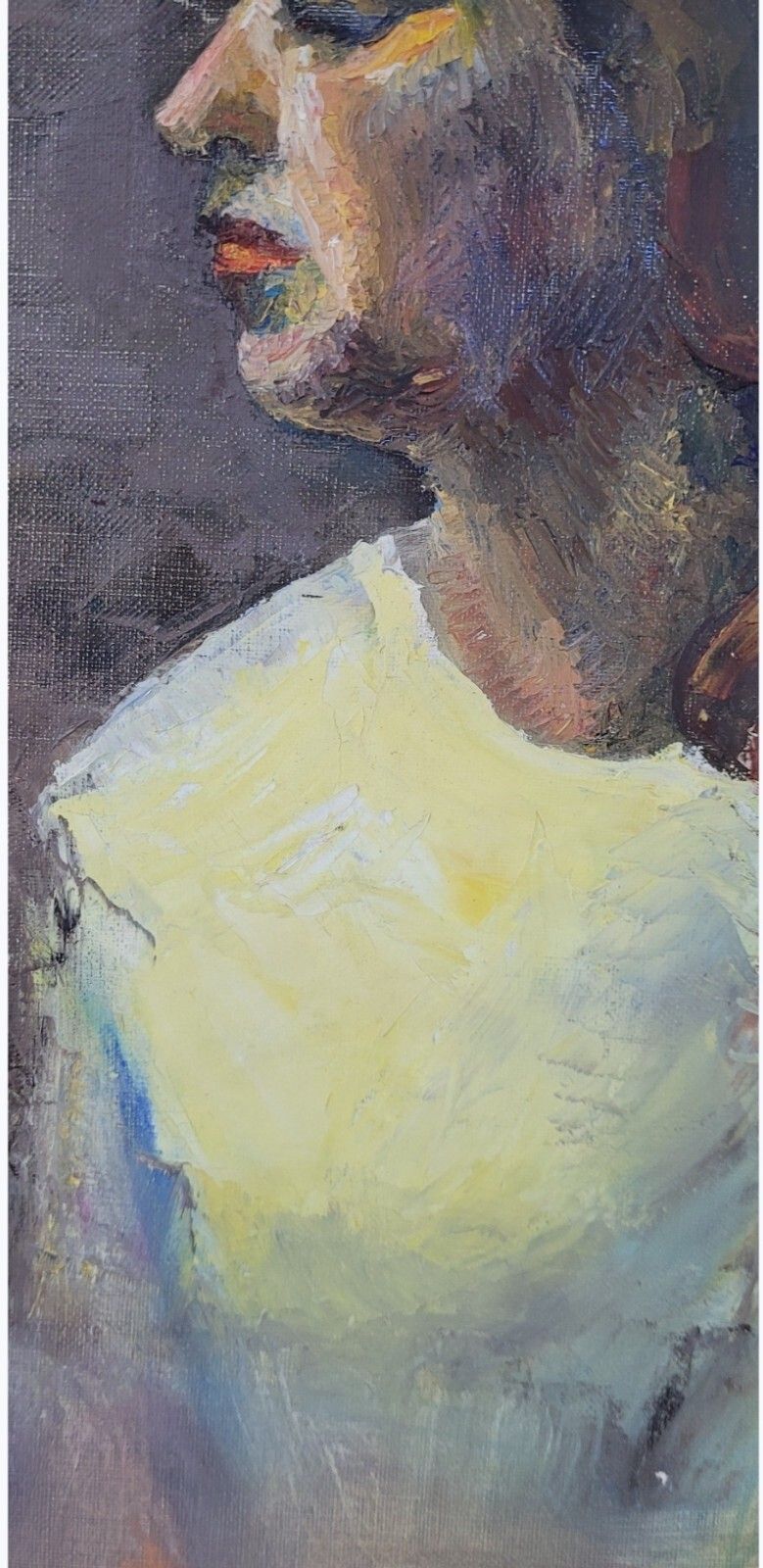 Antique Oil Painting Portrait Woman Impressionist 20th Century photo for sale