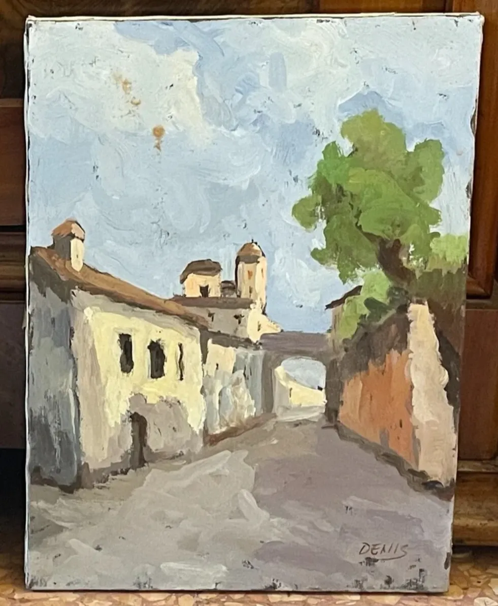 Early 20th Century Impressionist Oil Painting – Countryside Landscape
