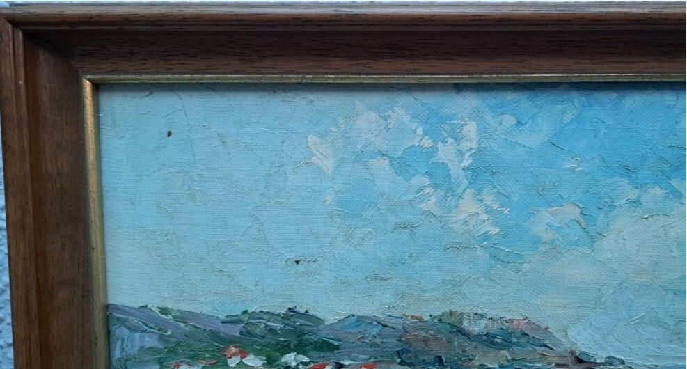 Fine 20th Century Impressionist Oil Painting – Seascape With Boats photo buy