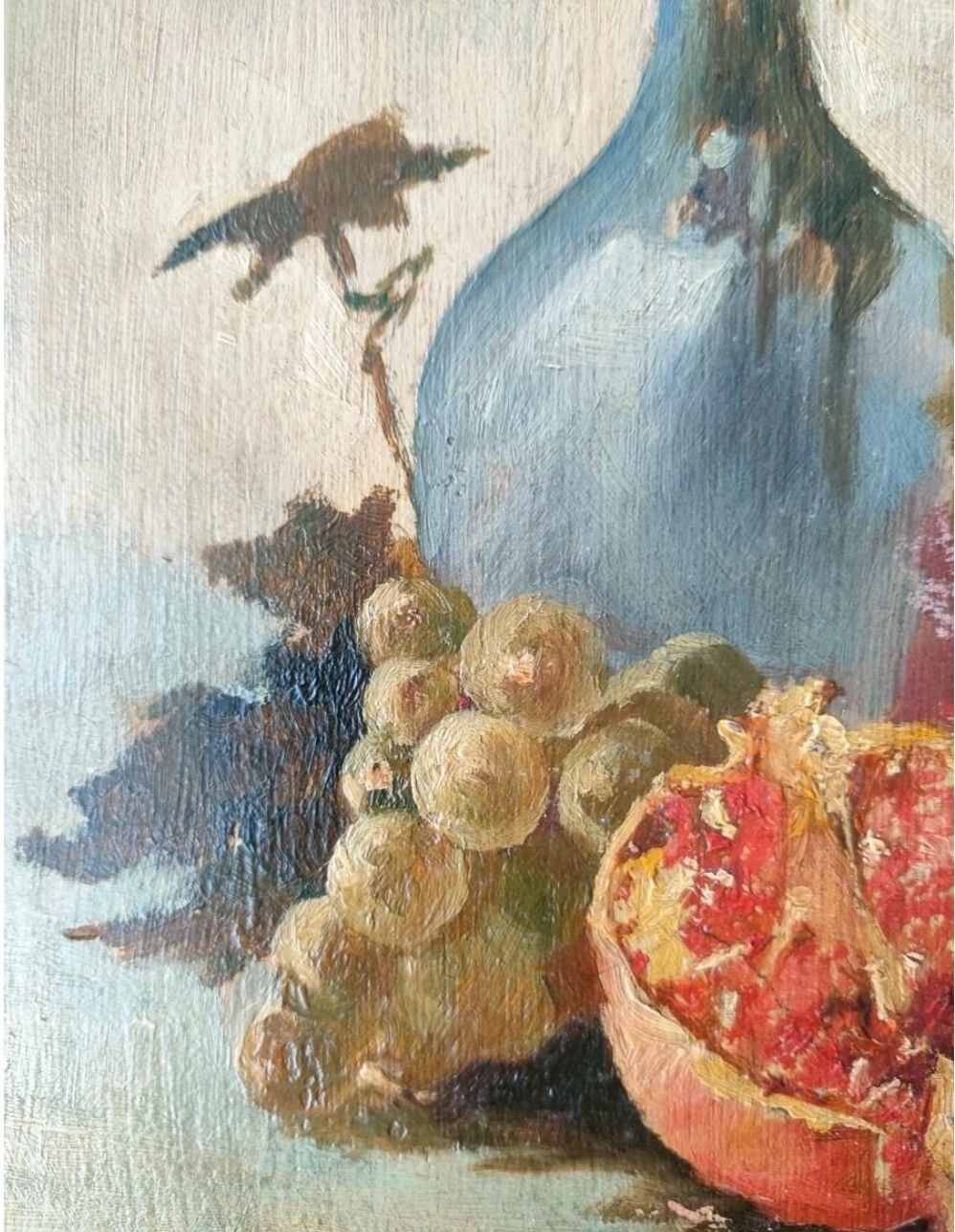 Elegant 20th Century Impressionist Still Life – Flowers And Fruit In Oil photo for sale