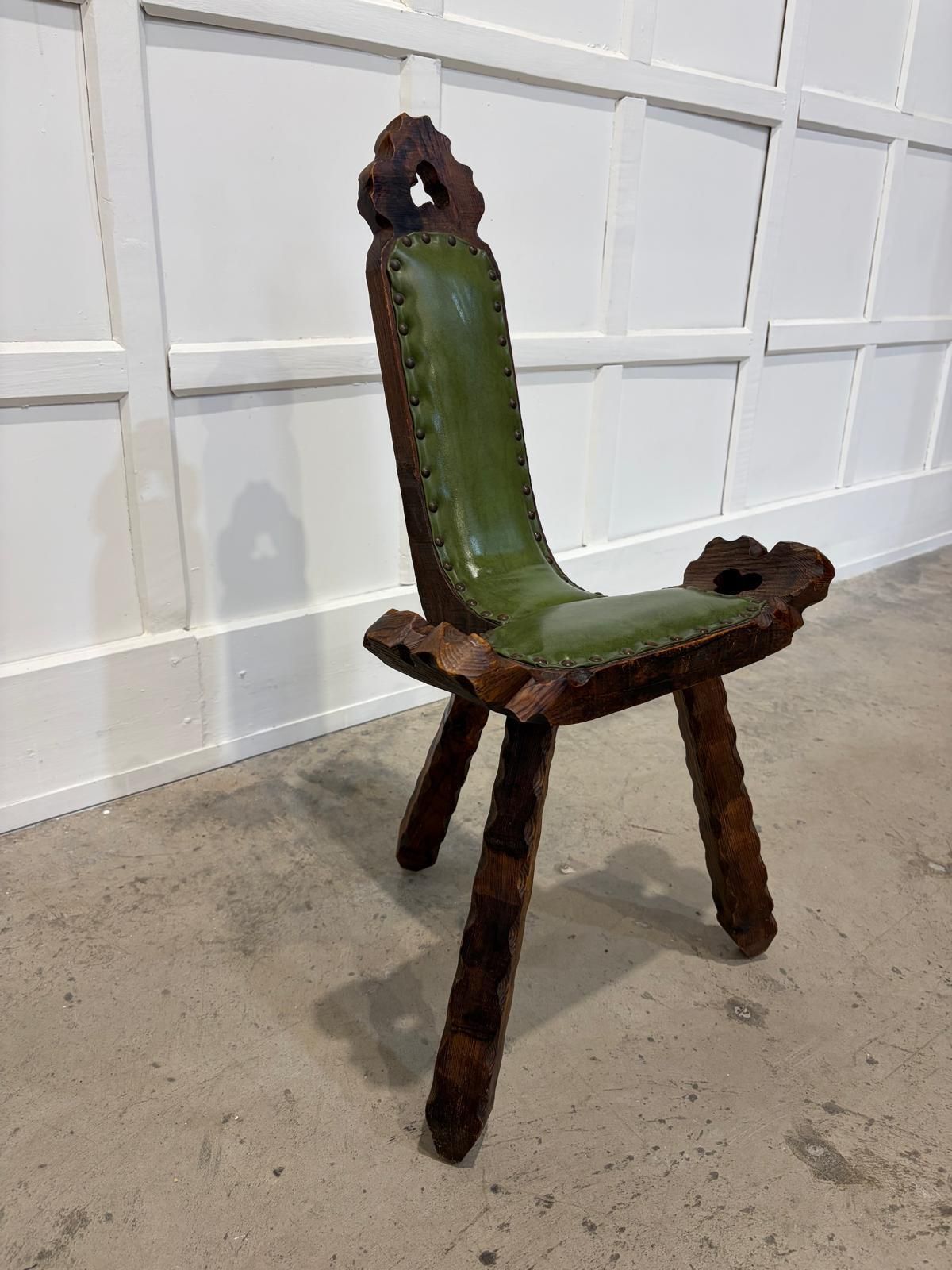 Spanish Brutalist Chair In Wood photo furniture