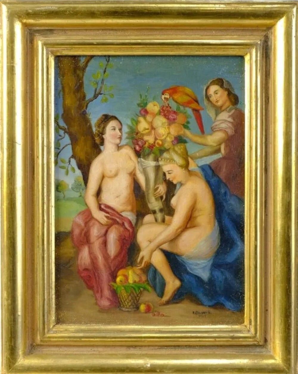 Fine 20th Century Oil Painting – Portrait Of A Woman photo furniture