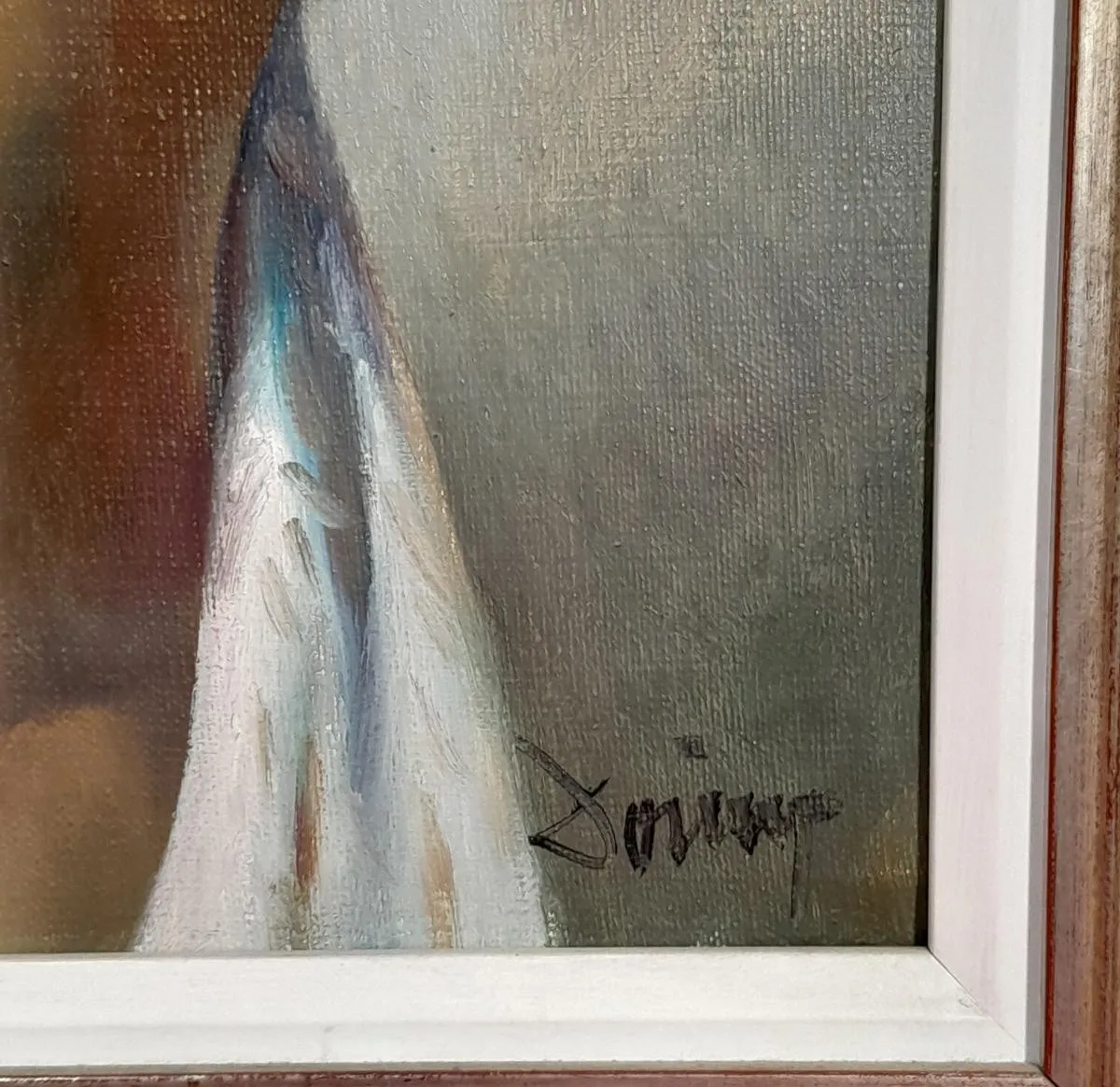 Elegant 20th Century Impressionist Oil On Canvas – Portrait Of A Nude Woman photo 2100.0