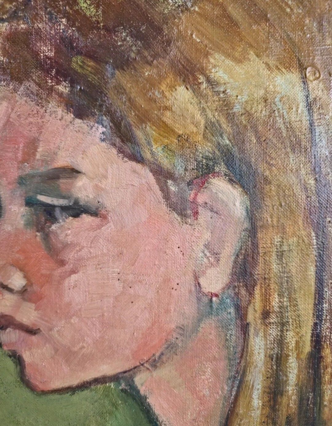 Antique Oil Painting Portrait Woman Impressionist 20th Century photo buy