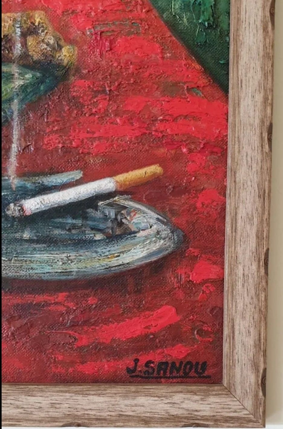 Antique Impressionist 20th Century Still Life Cigarette Painting photo 850.0