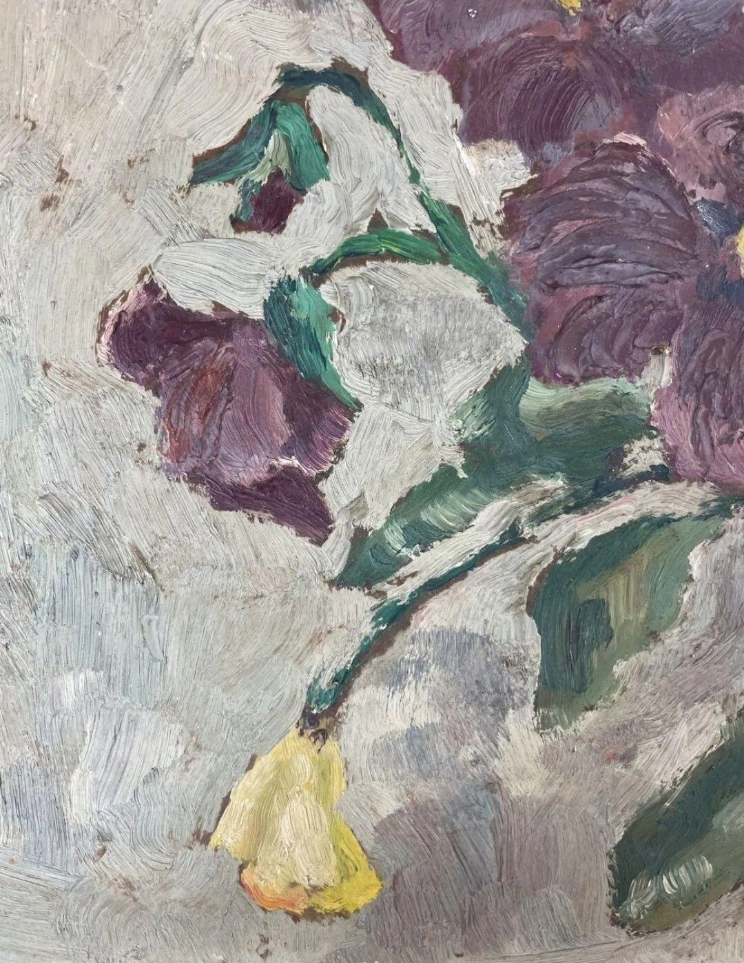 Art Antique Oil Painting Still Life Bouquet Of Flowers Impressionist 20th Century photo