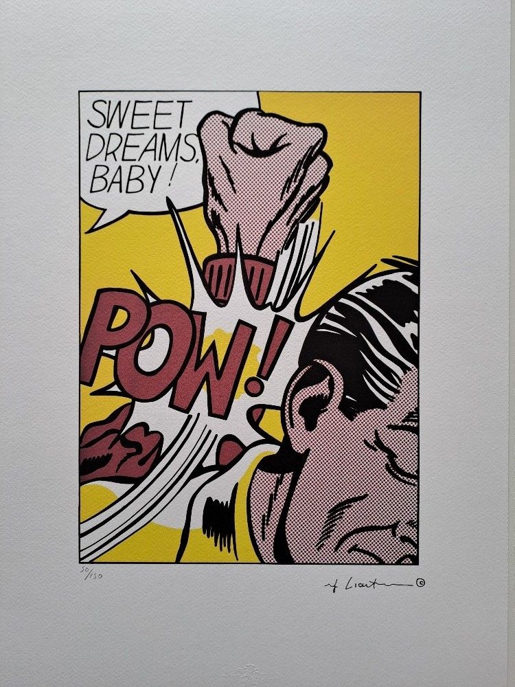 Roy Lichtenstein Signed Sweet Dreams Baby! Certificate photo furniture