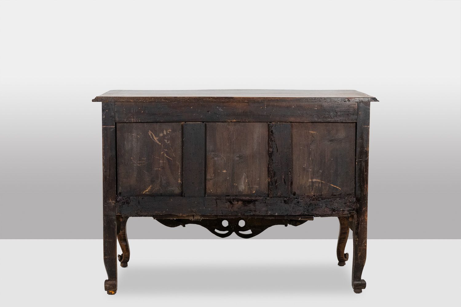 photo furniture Curved Chest Of Drawers, Known As A Nîmoise, In Walnut, With Two Drawers. 18th Century.