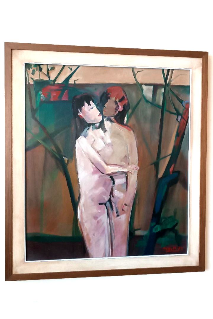 Oil Painting On Canvas Figures 1979 Marcello Mori (Castelfiorentino 1925 2022)
