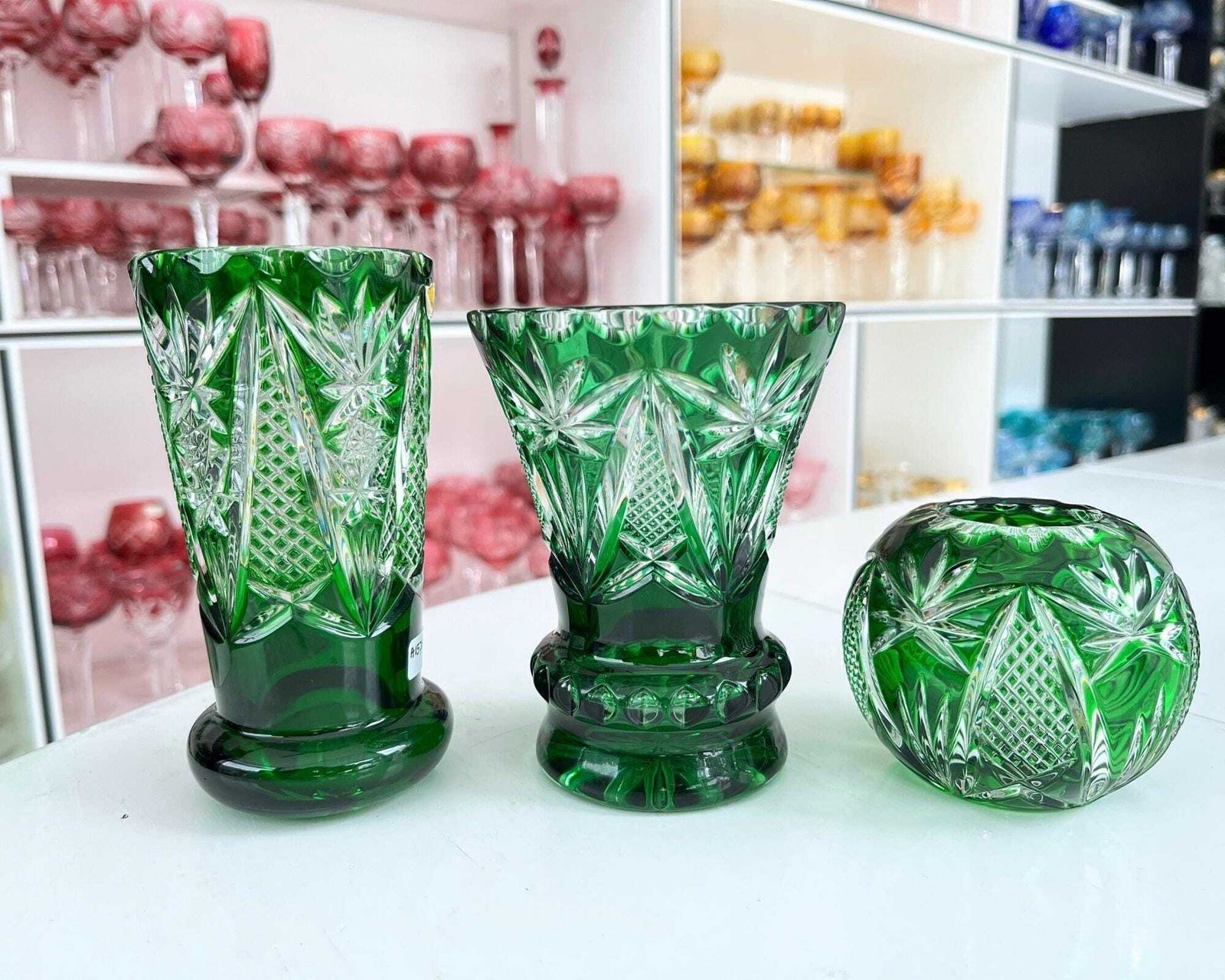 Emerald Cut Crystal Vases | 3pcs | Nachtmann | 1965 photo 254.0