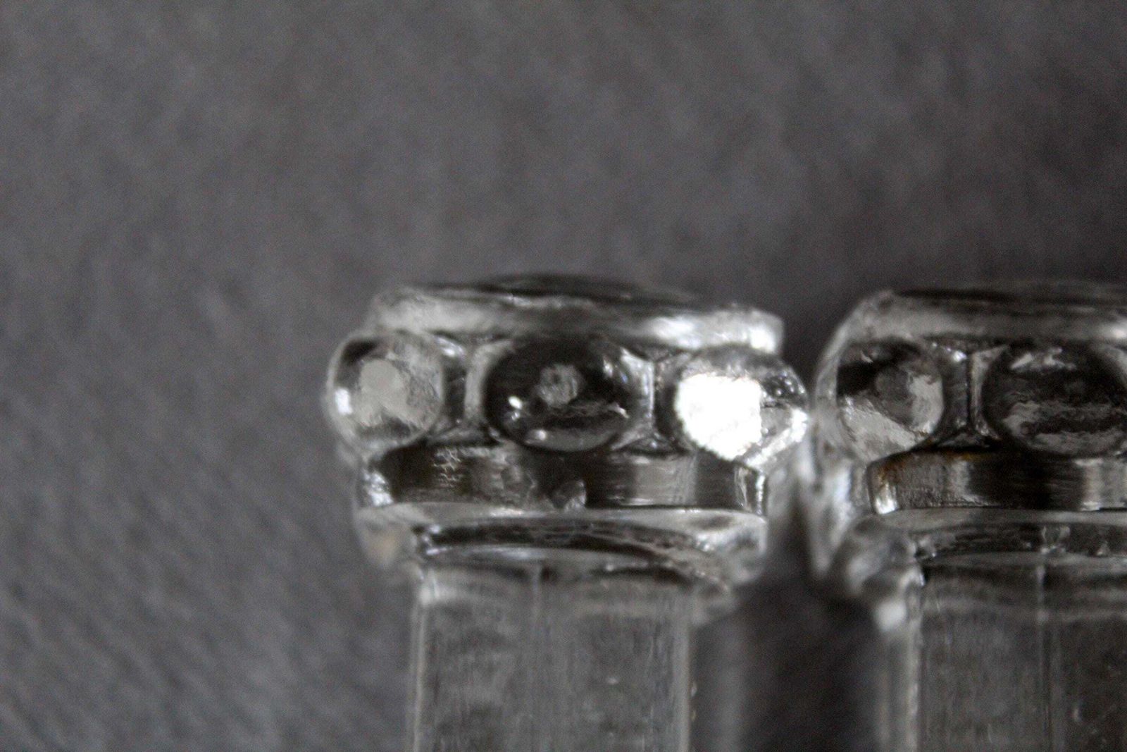 Home Decor Set Of 6 Vintage Crystal Glass Knife Rests, Val Saint Lambert Belgium, Art Deco 1930s, Architectural Column Design, Signed, Fine Dining photo