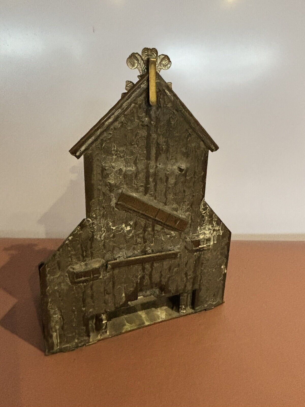 Trench Art, A Large Brass & Copper Detailled Model Of A Church. Large In Size. photo vintage