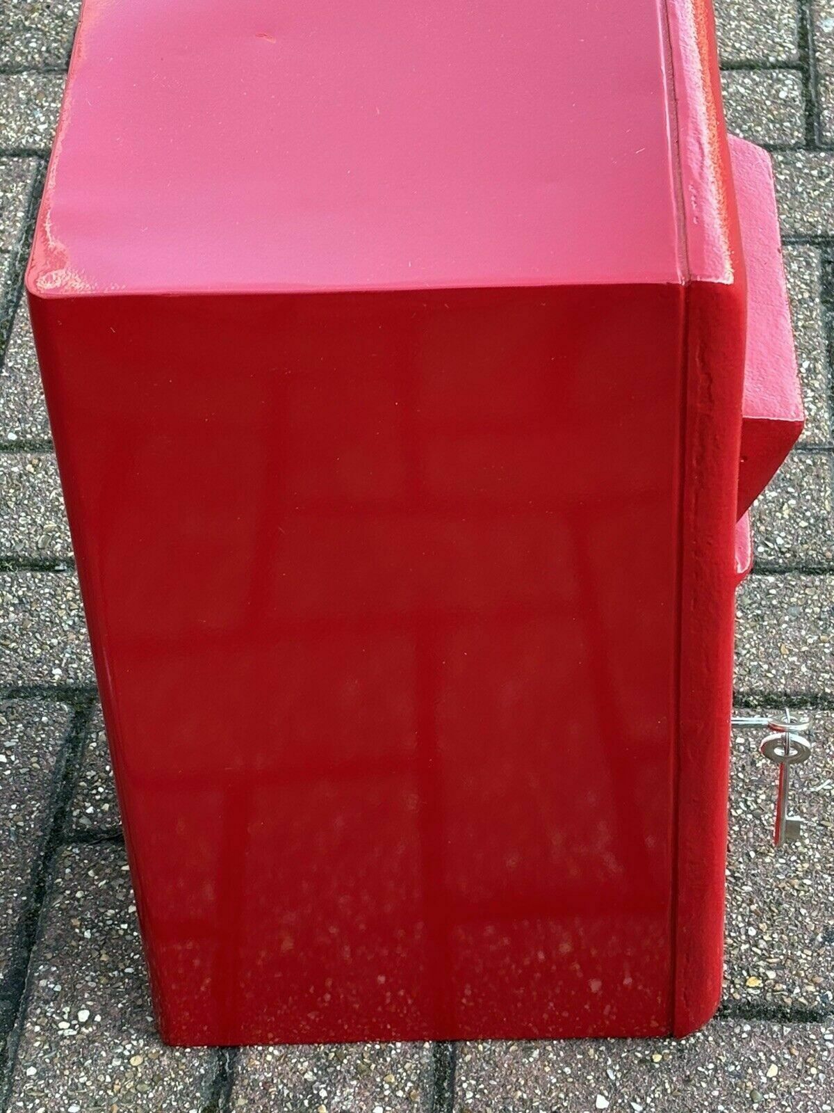 Red Post Box. With 2 Keys. Cast Iron & Steel. We Ship Worldwide. photo vintage
