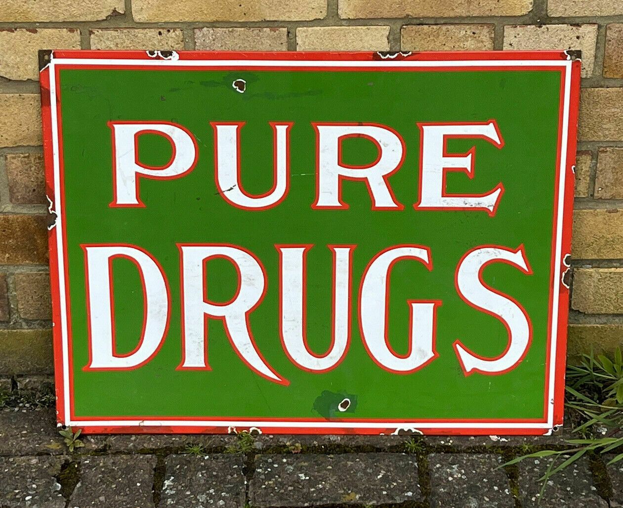 Drugstore Enamel Sign, Large In Size, Heavy And Good Quality. photo for sale