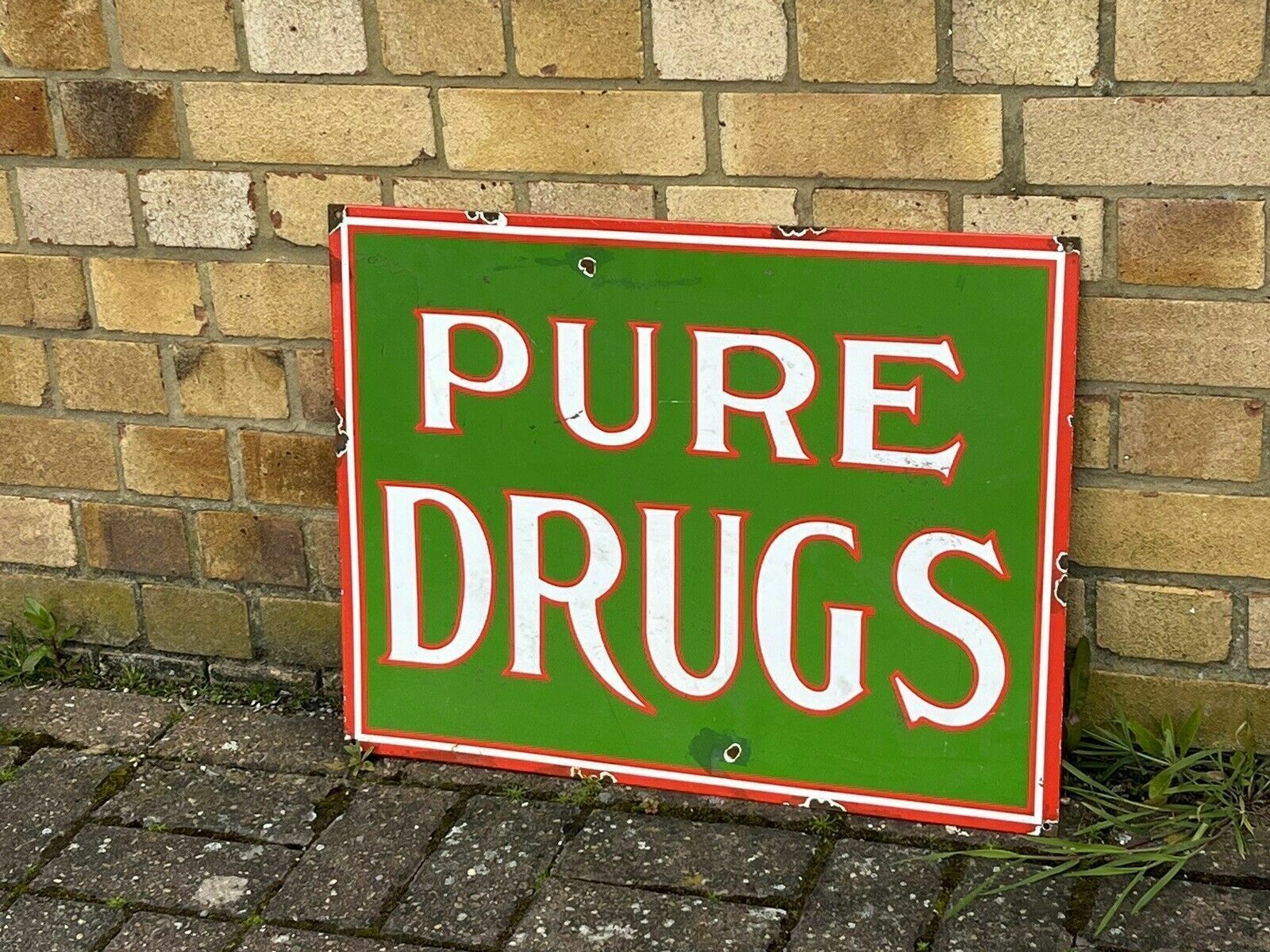 Drugstore Enamel Sign, Large In Size, Heavy And Good Quality. photo Home Decor