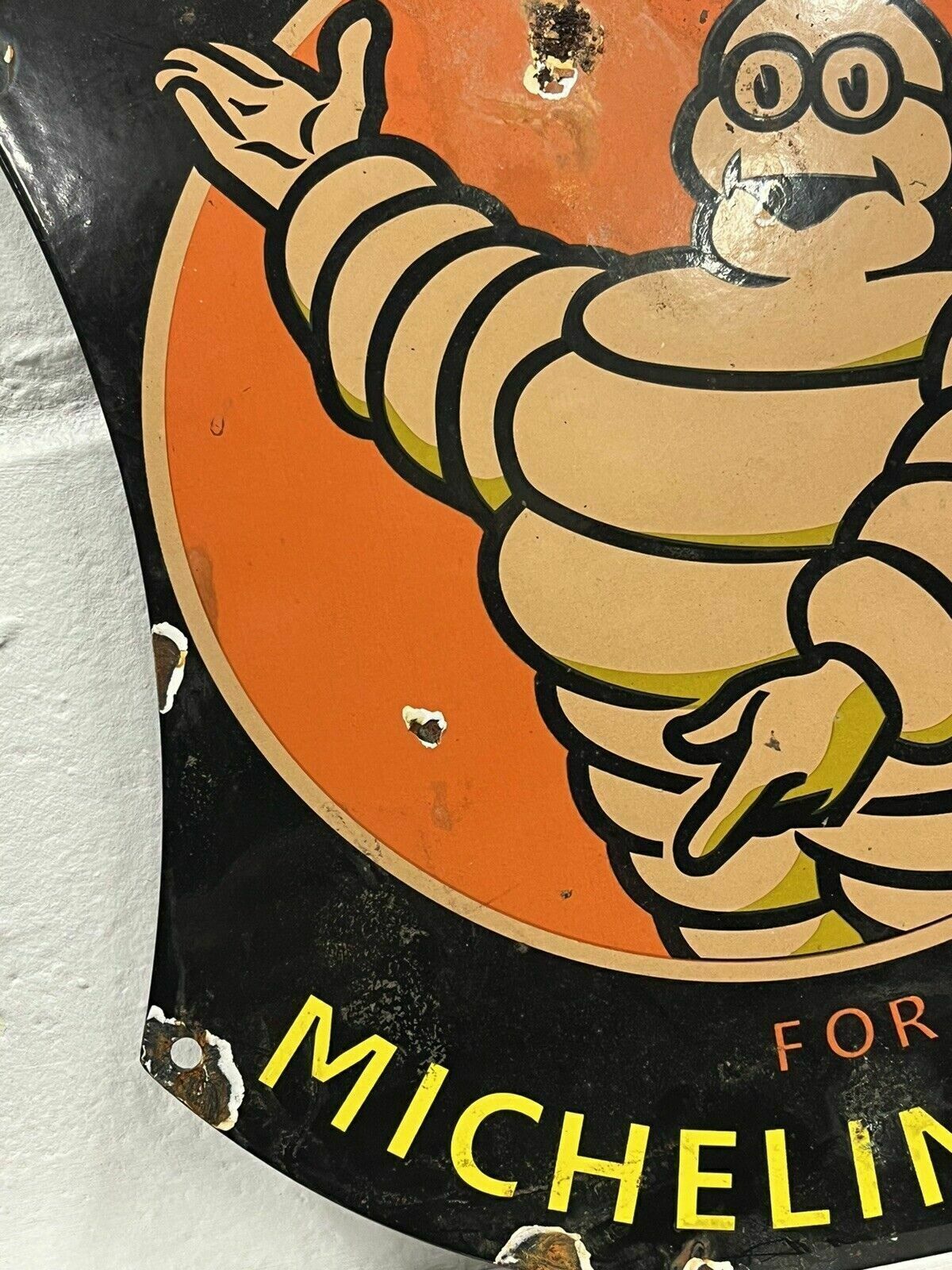 Michelin Garage Advertising Enamel Tyre Sign photo for sale