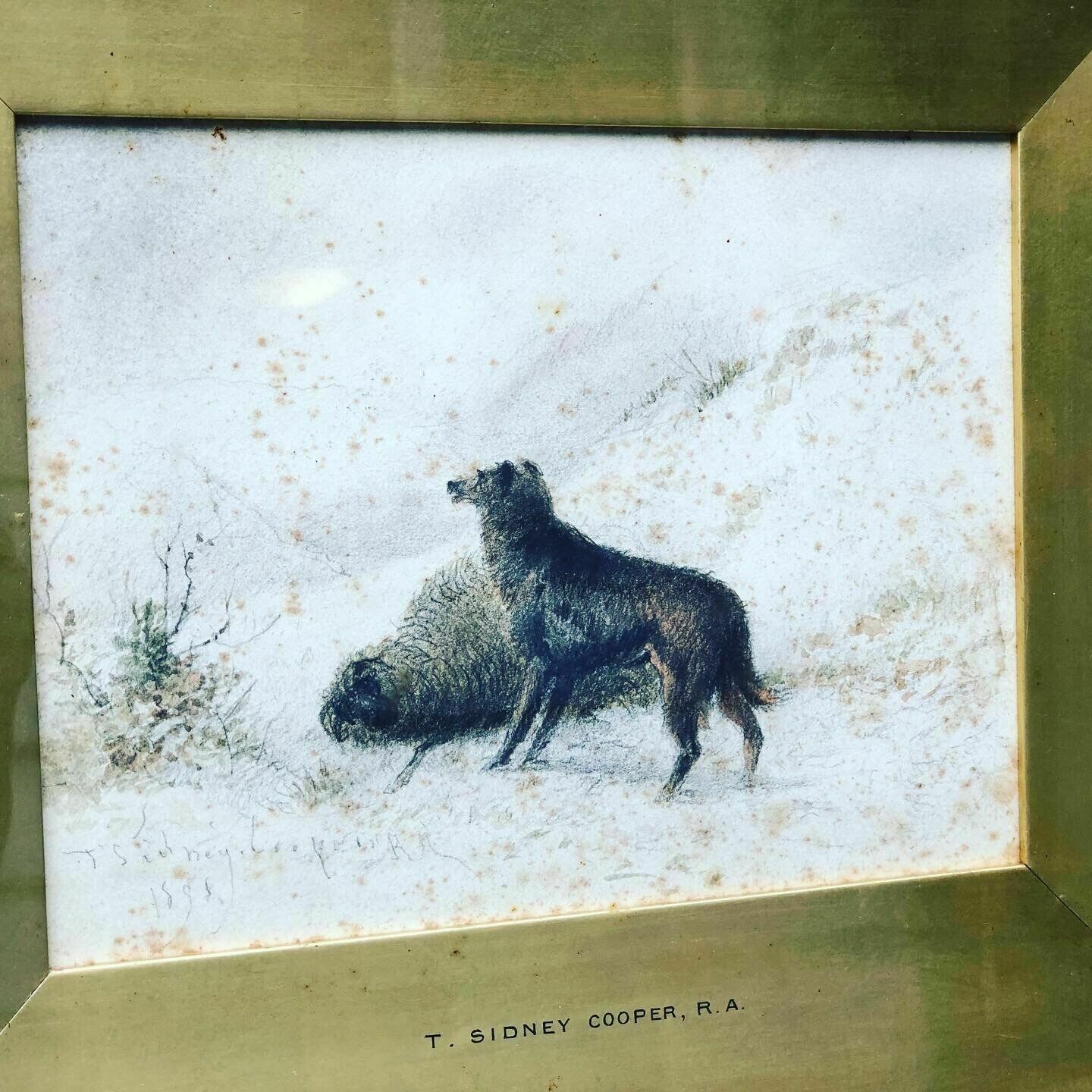 Thomas Sidney Cooper, Signed And Dated Watercolour In Original Frame. photo for sale
