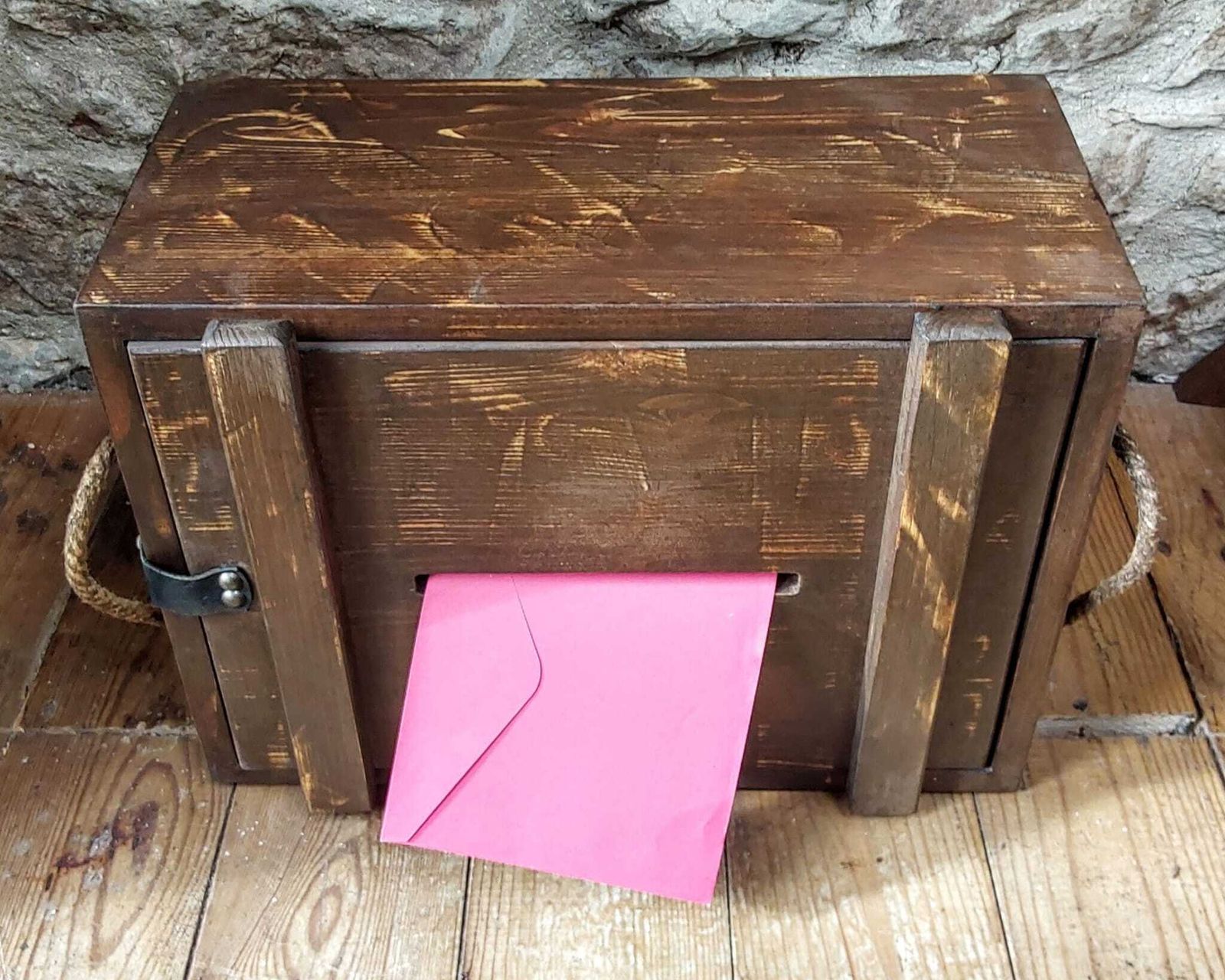 Rustic Wooden Post Box photo for sale