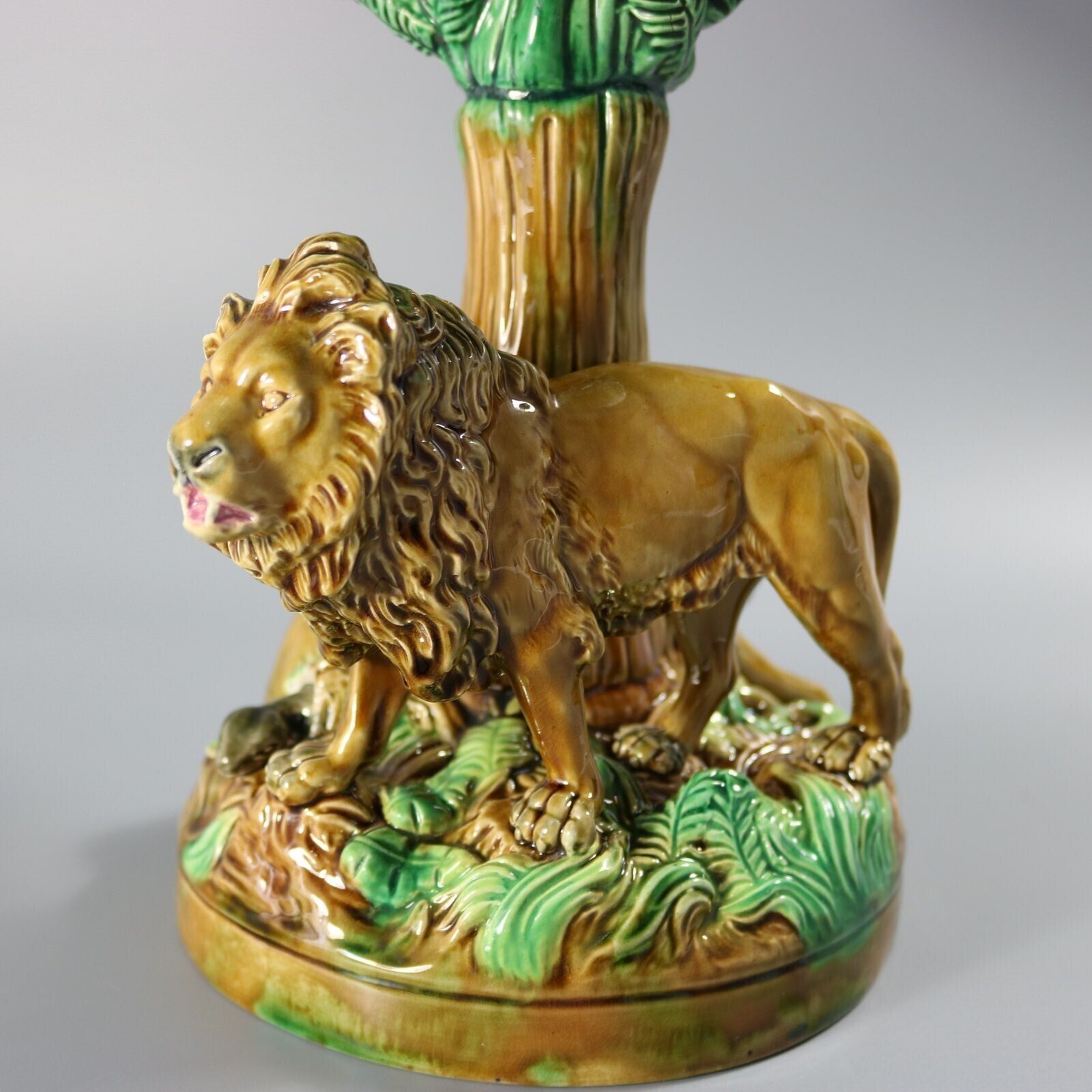 Home Decor George Jones Majolica Africa Lions Compote photo