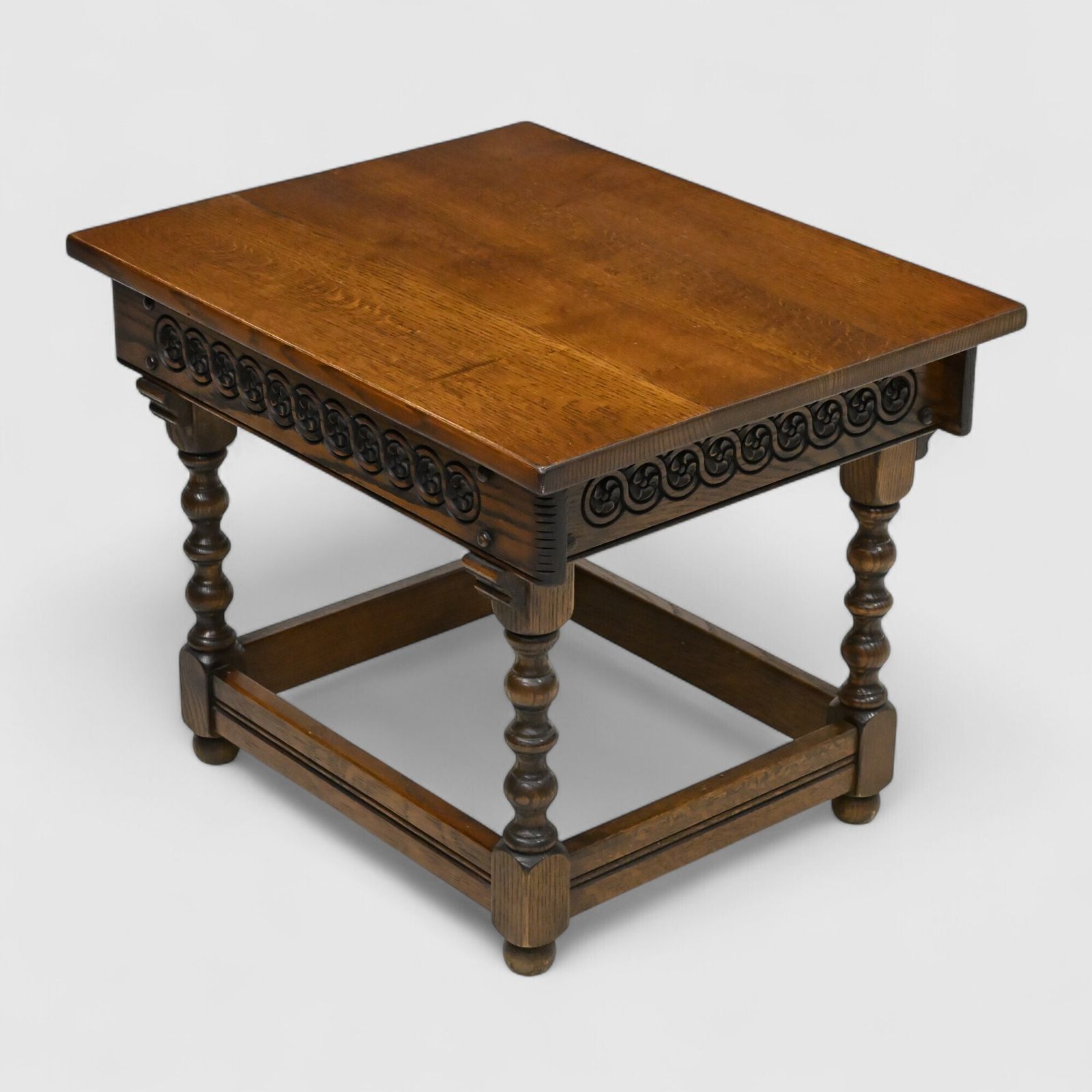 Old Charm Side Table Light Oak Bobbin Turned Legs Free Uk Delivery photo for sale