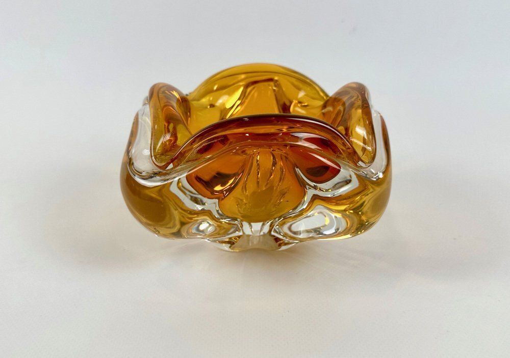 Art Glass Ashtray By Josef Hospodka For Chribska Glassworks, 1960s