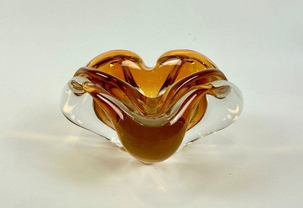 Art Glass Ashtray By Josef Hospodka For Chribska Glassworks, 1960s photo for sale