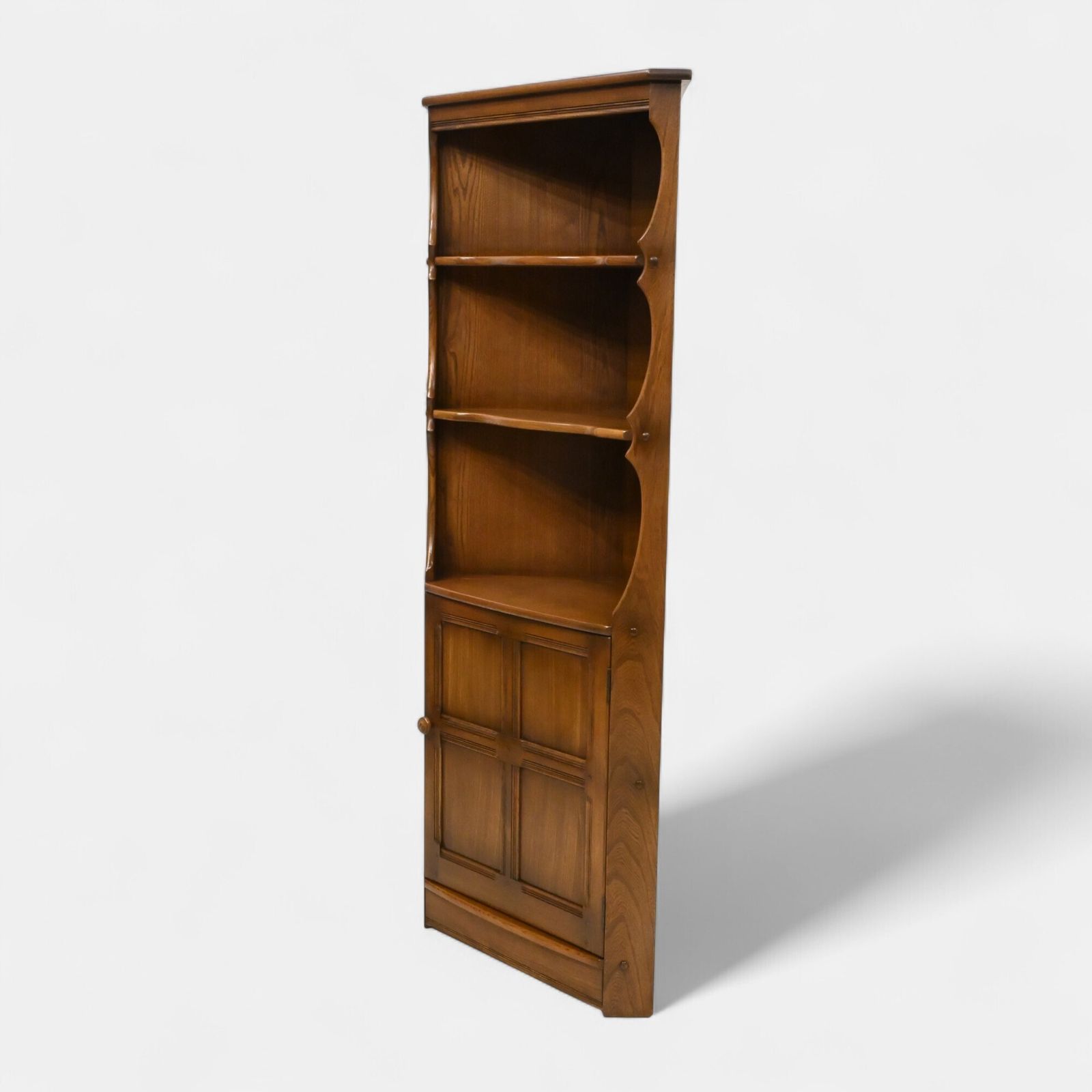 photo vinterior Genuine Ercol Corner Cabinet With Shelves #474 Exc Free Uk Delivery