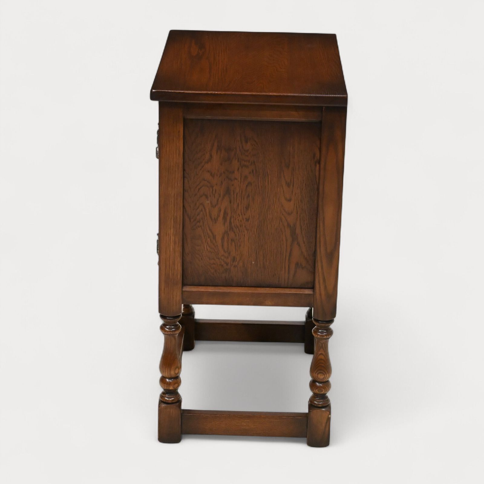 Old Charm Pedestal Cabinet Linenfold Doors Tudor Brown Free Uk Delivery photo furniture