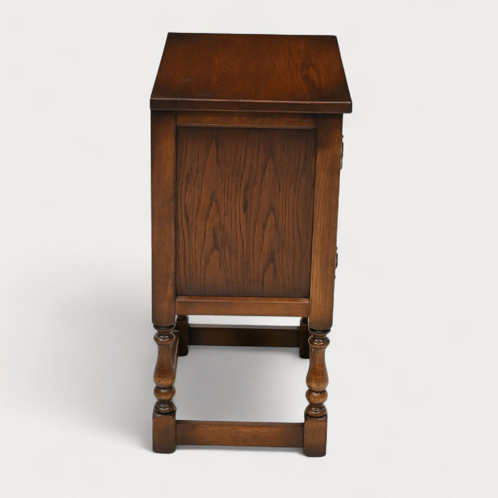 Old Charm Pedestal Cabinet Linenfold Doors Tudor Brown Free Uk Delivery photo 317.0