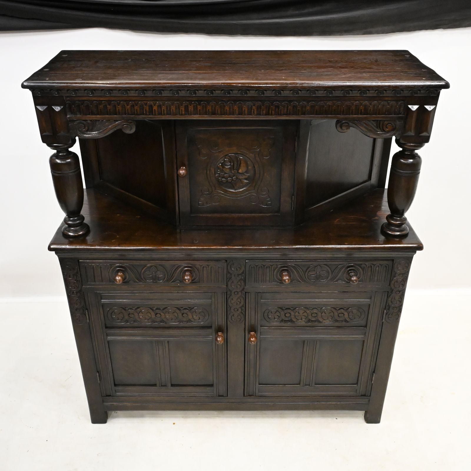 photo for sale Oak Court Buffett Sideboard 1920s By Skull (Ercol) Free Uk Delivery.