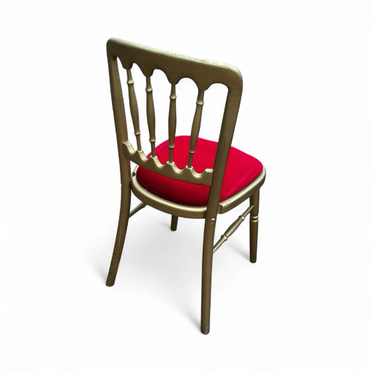 6 Cafe / Events Louis Style Gold Gilt Wooden And Upholstered Dining Chairs photo furniture