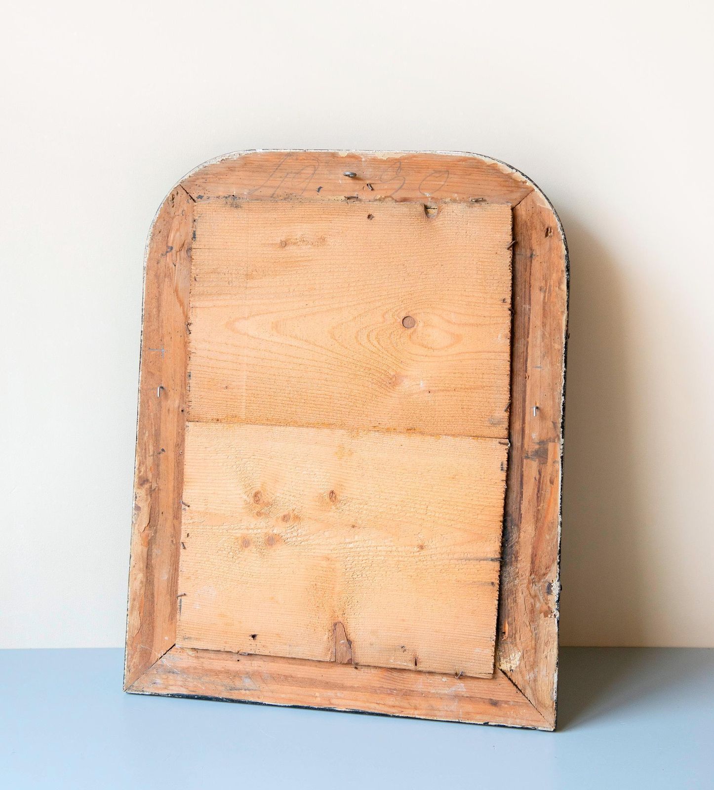 Antique Arch Mirror, Louis Philippe, Rustic Half Round Mirror, French Wall Mirror, Decorative Golden Accent Mirror, 19th Century photo vintage