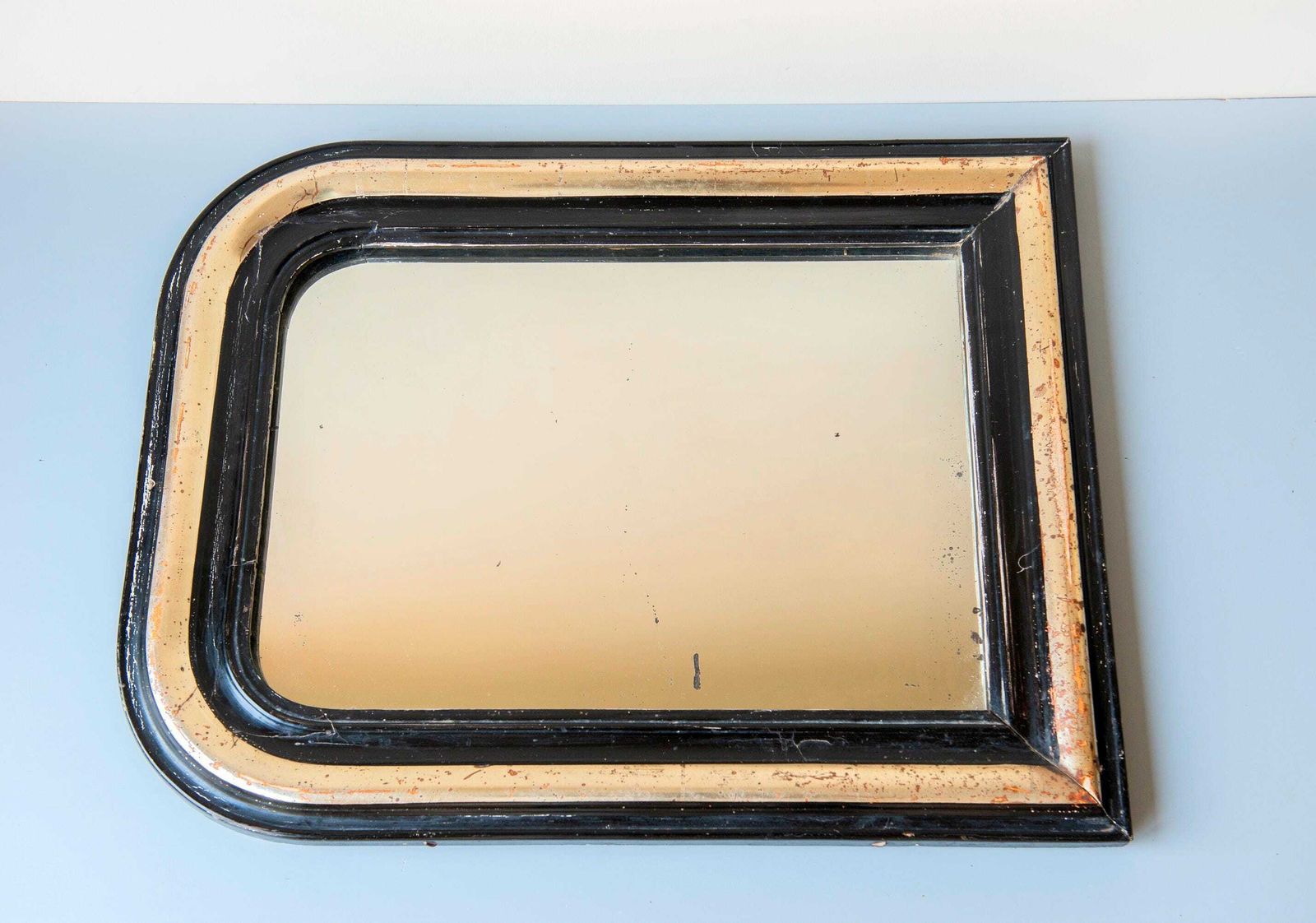 photo for sale Antique Arch Mirror, Louis Philippe, Rustic Half Round Mirror, French Wall Mirror, Decorative Golden Accent Mirror, 19th Century