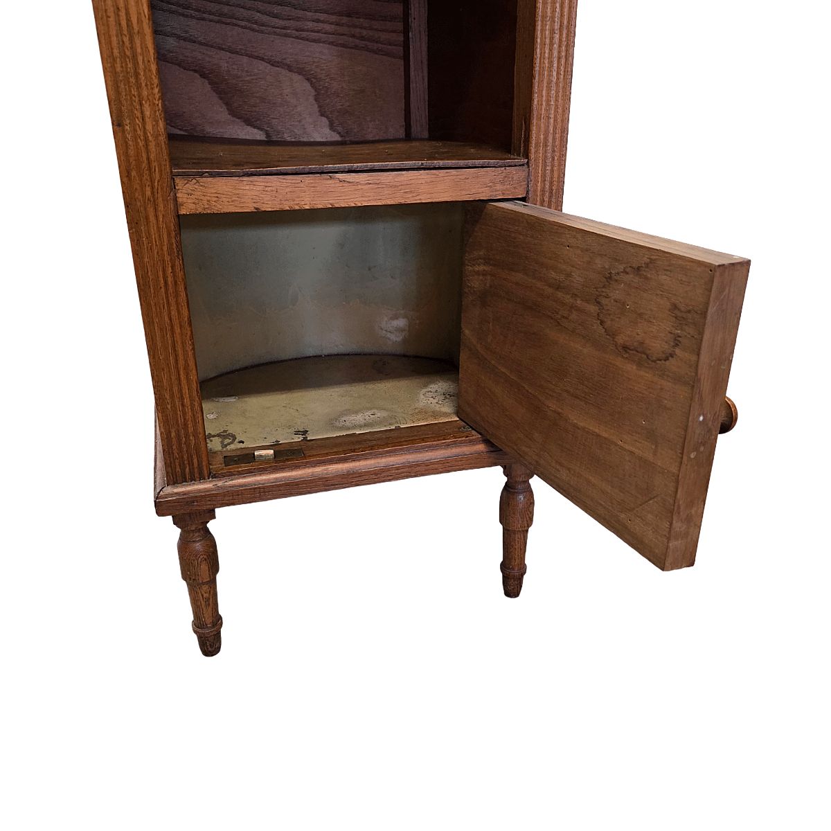Antique French Oak Bedside Table With Marble Top, Early 1900s photo vinterior
