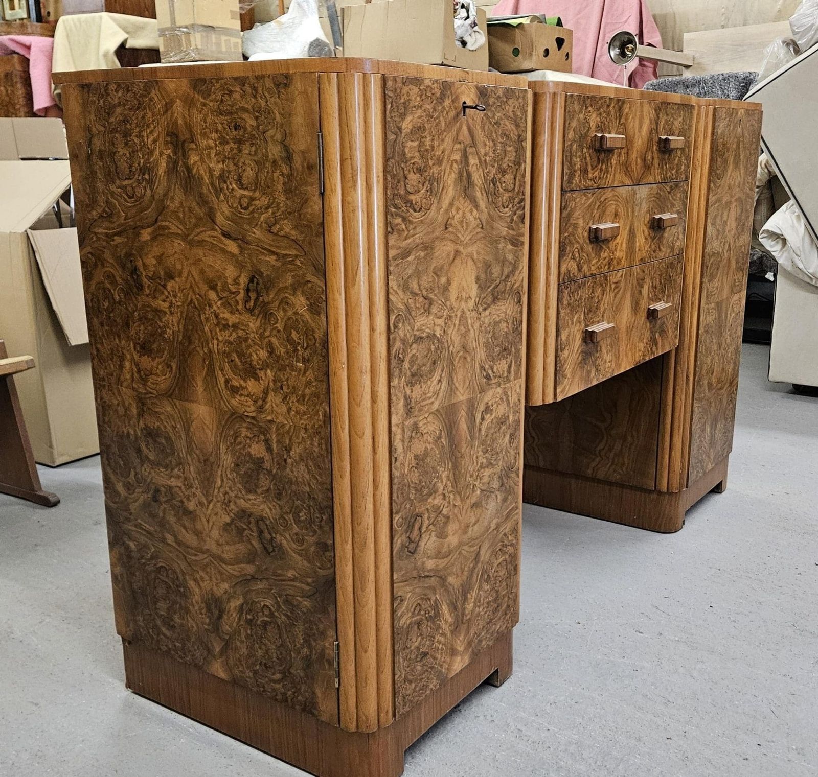 photo for sale Art Deco Sideboard With A Stunning Figured Walnut